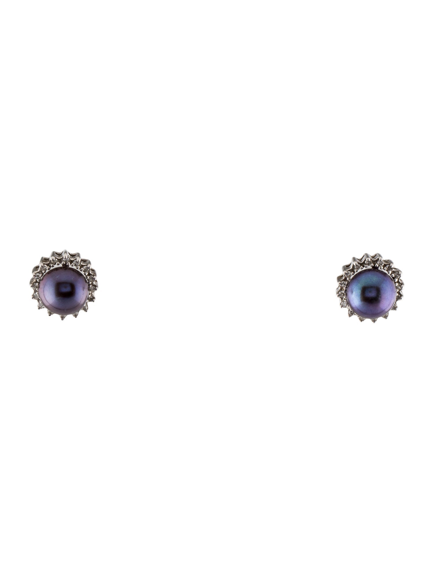 Earrings 10K Pearl & Diamond Stud