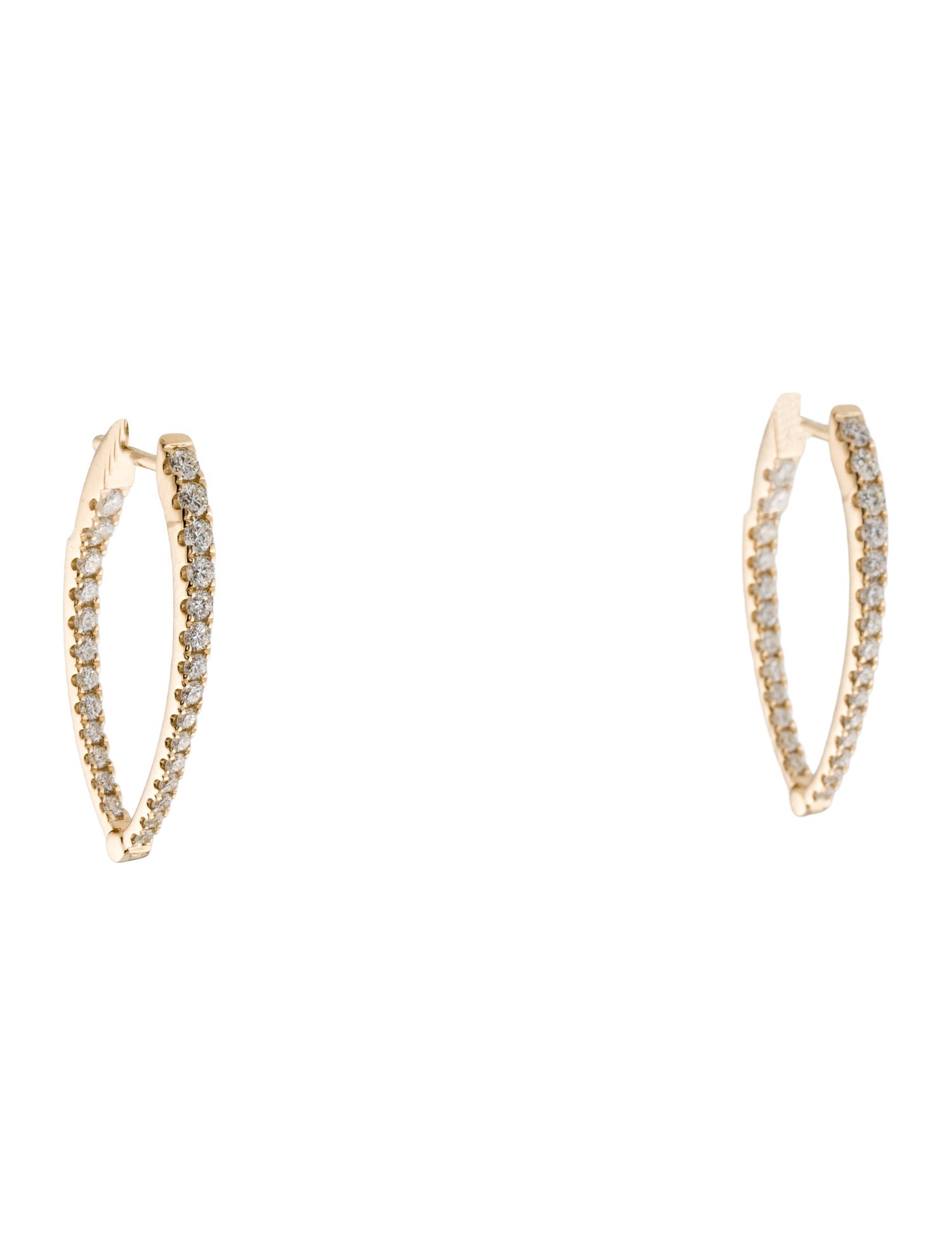 Earrings 14K 1.08ctw Diamond Inside-Out Hoop
