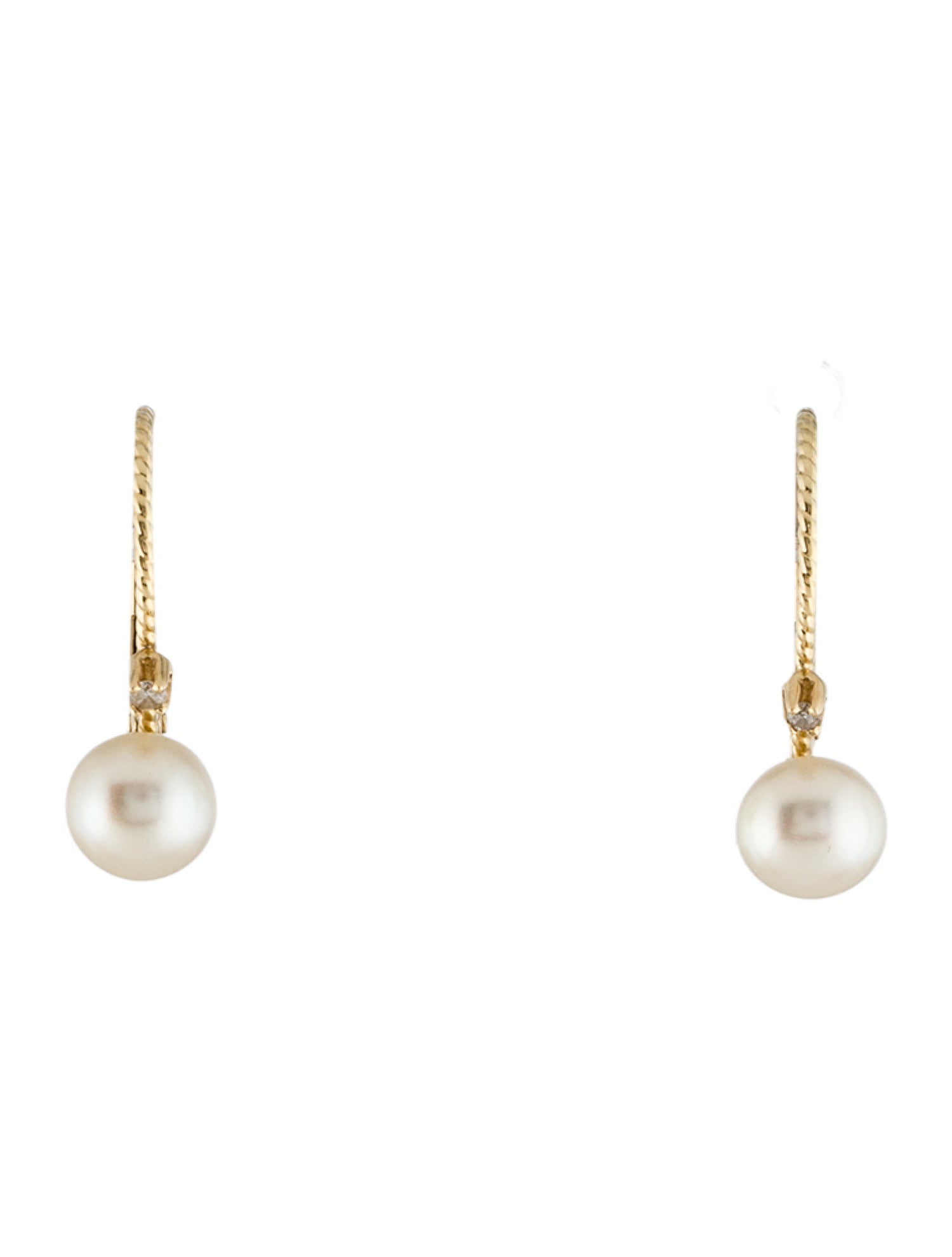 Earrings 14K Pearl & Diamond Earclips