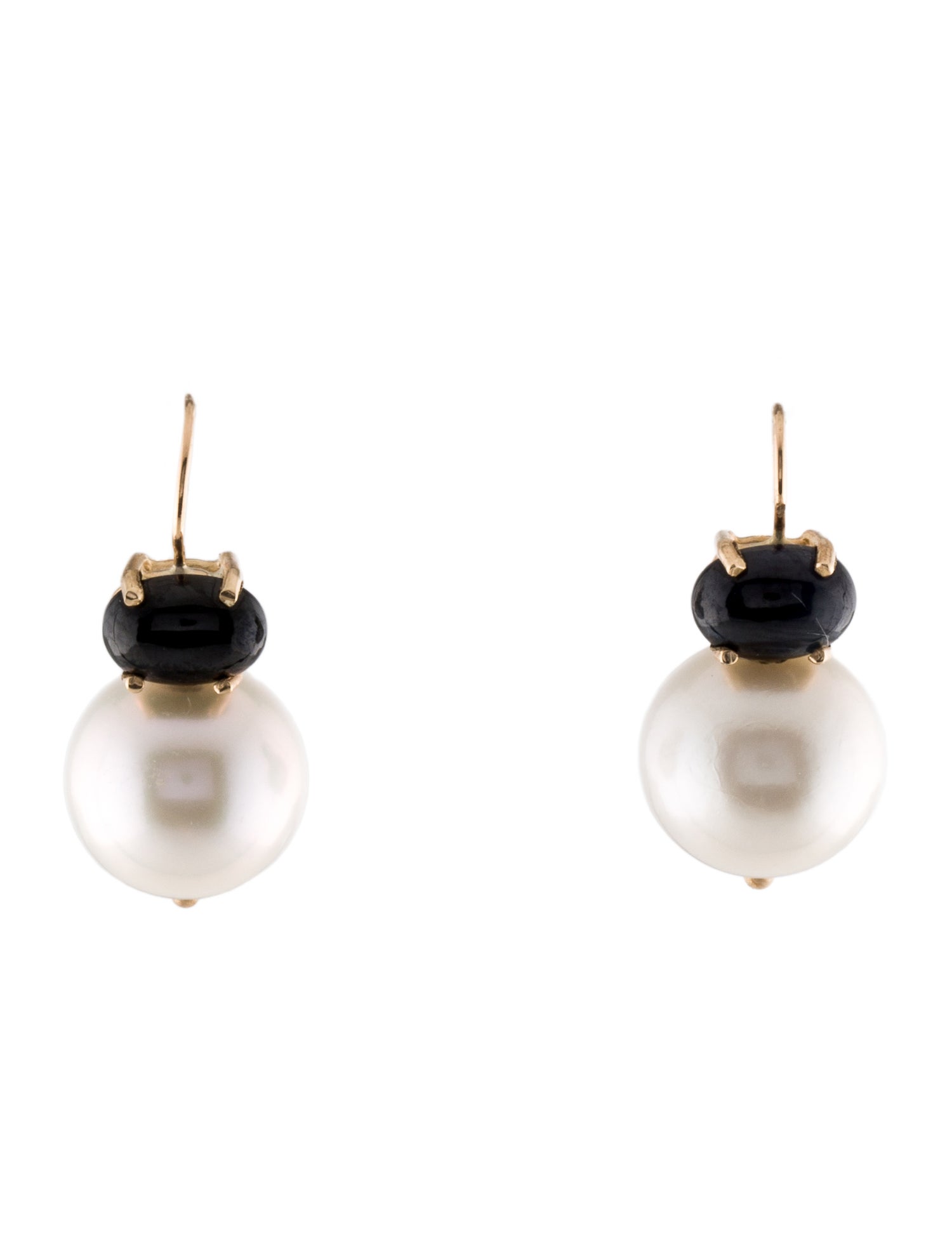 Earrings 14K Pearl & 2.26ctw Sapphire Drop
