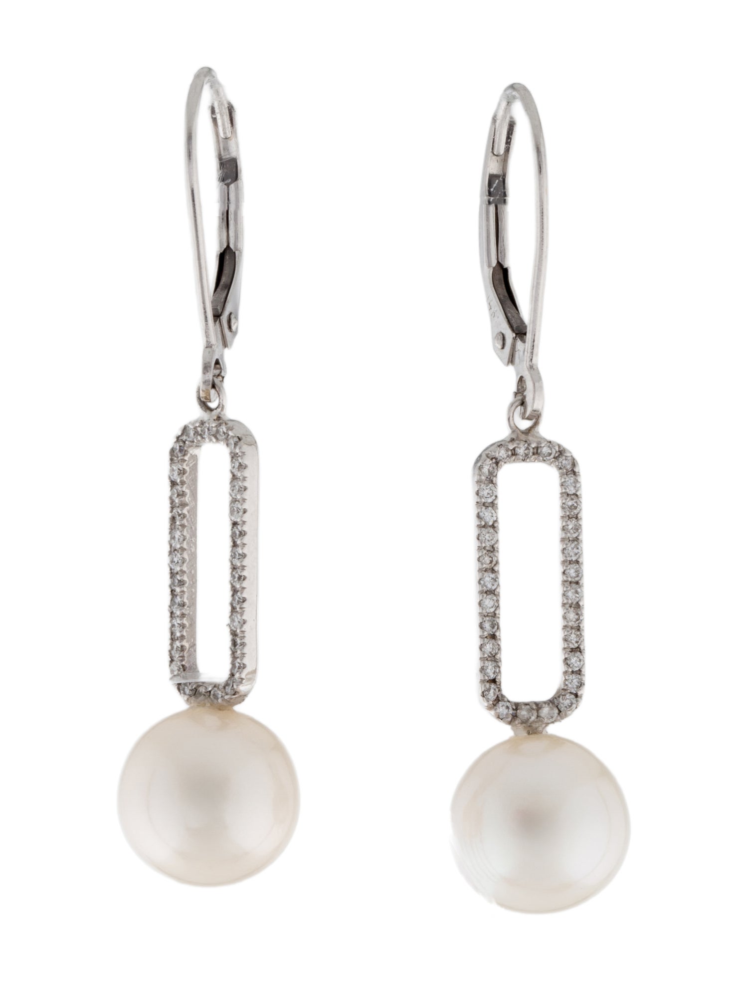 Earrings 14K Pearl & Diamond Drop
