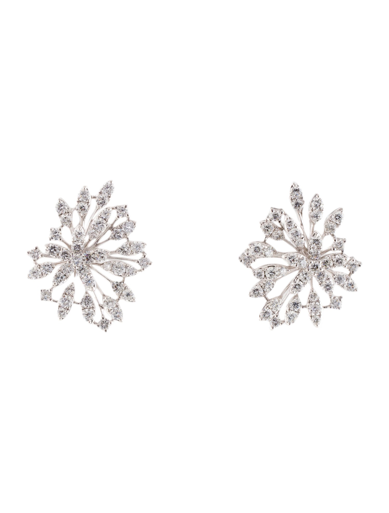 Earrings 14K 2.20ctw Diamond Flower
