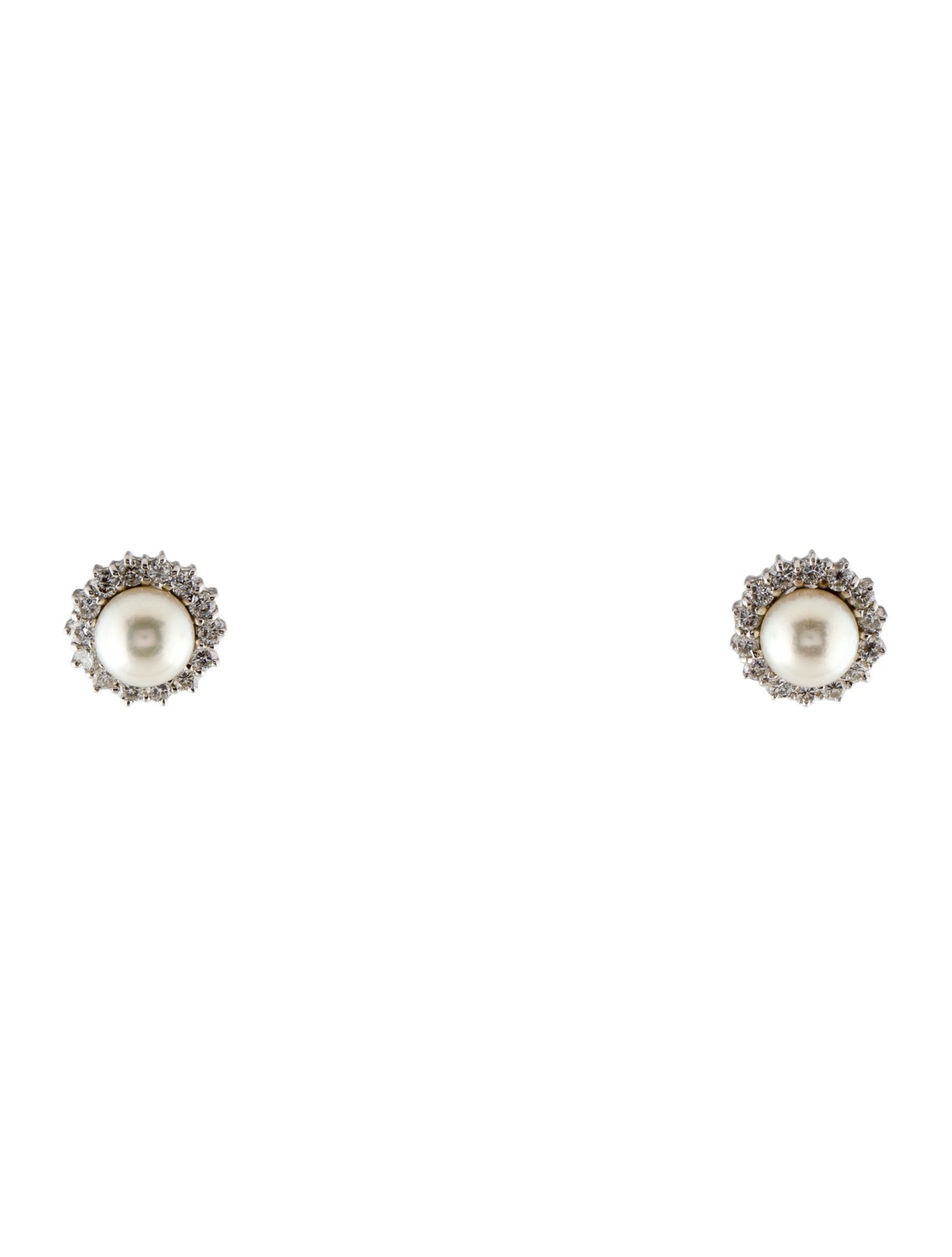 Earrings 18K Pearl & Diamond Stud