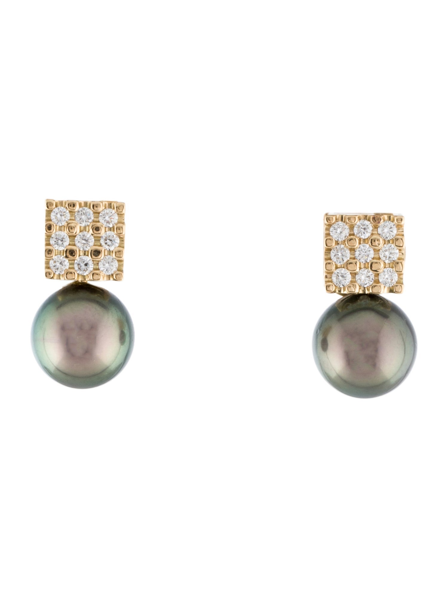 Earrings 18K Pearl & Diamond Drop