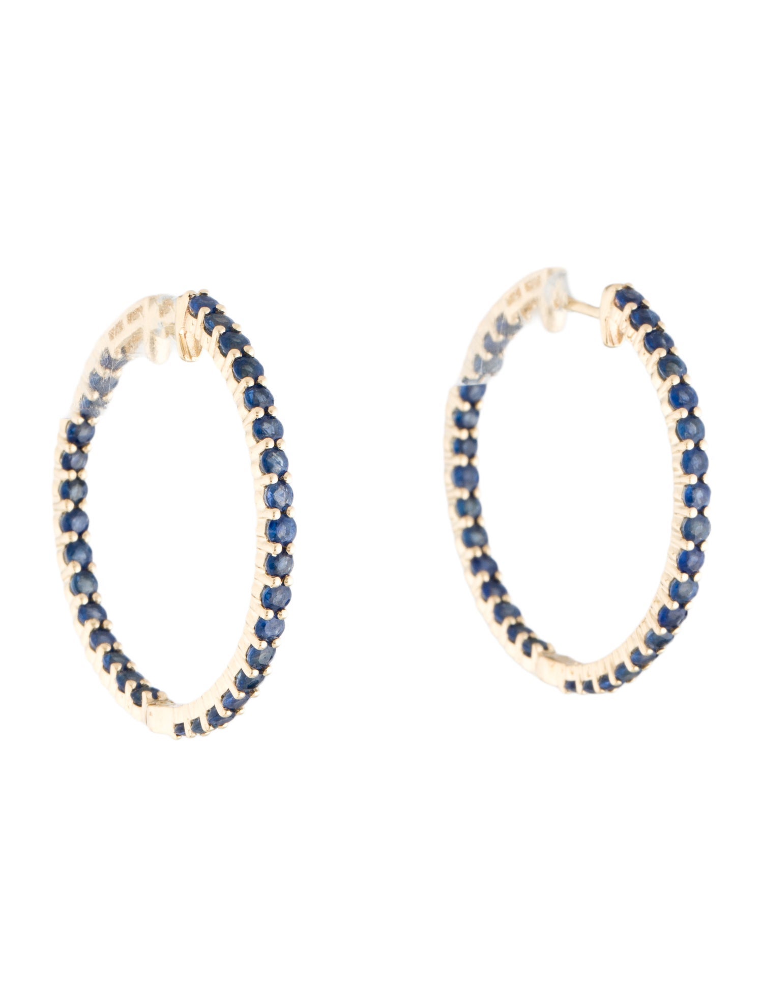 Earrings 14K 2.55ctw Sapphire Hoop
