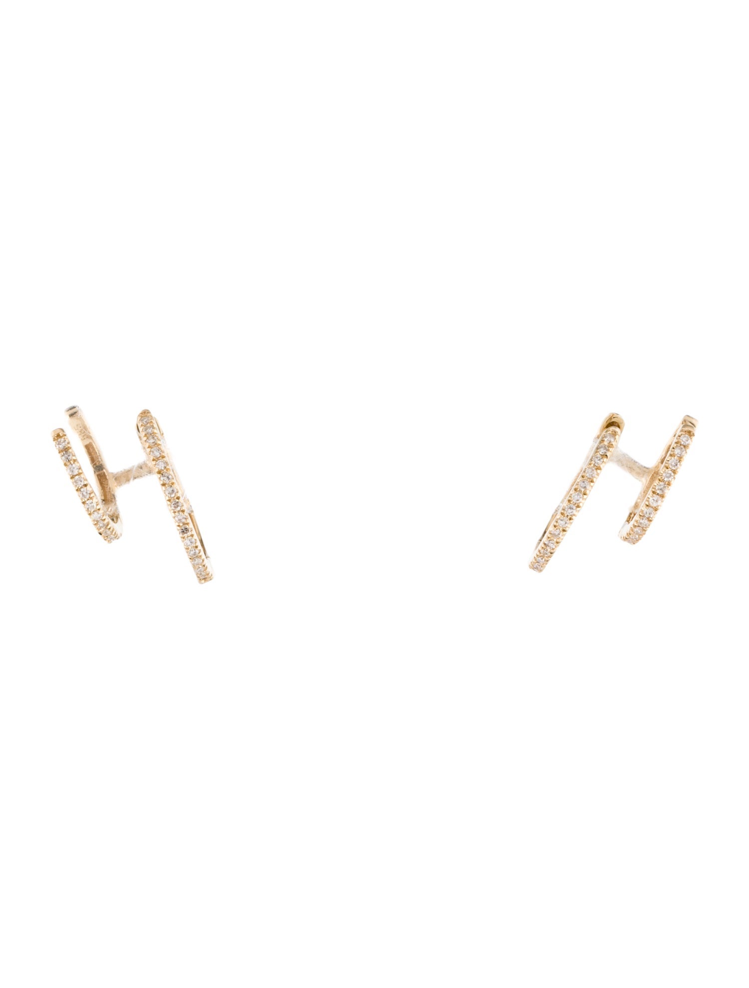 Earrings 14K Diamond Double Huggie