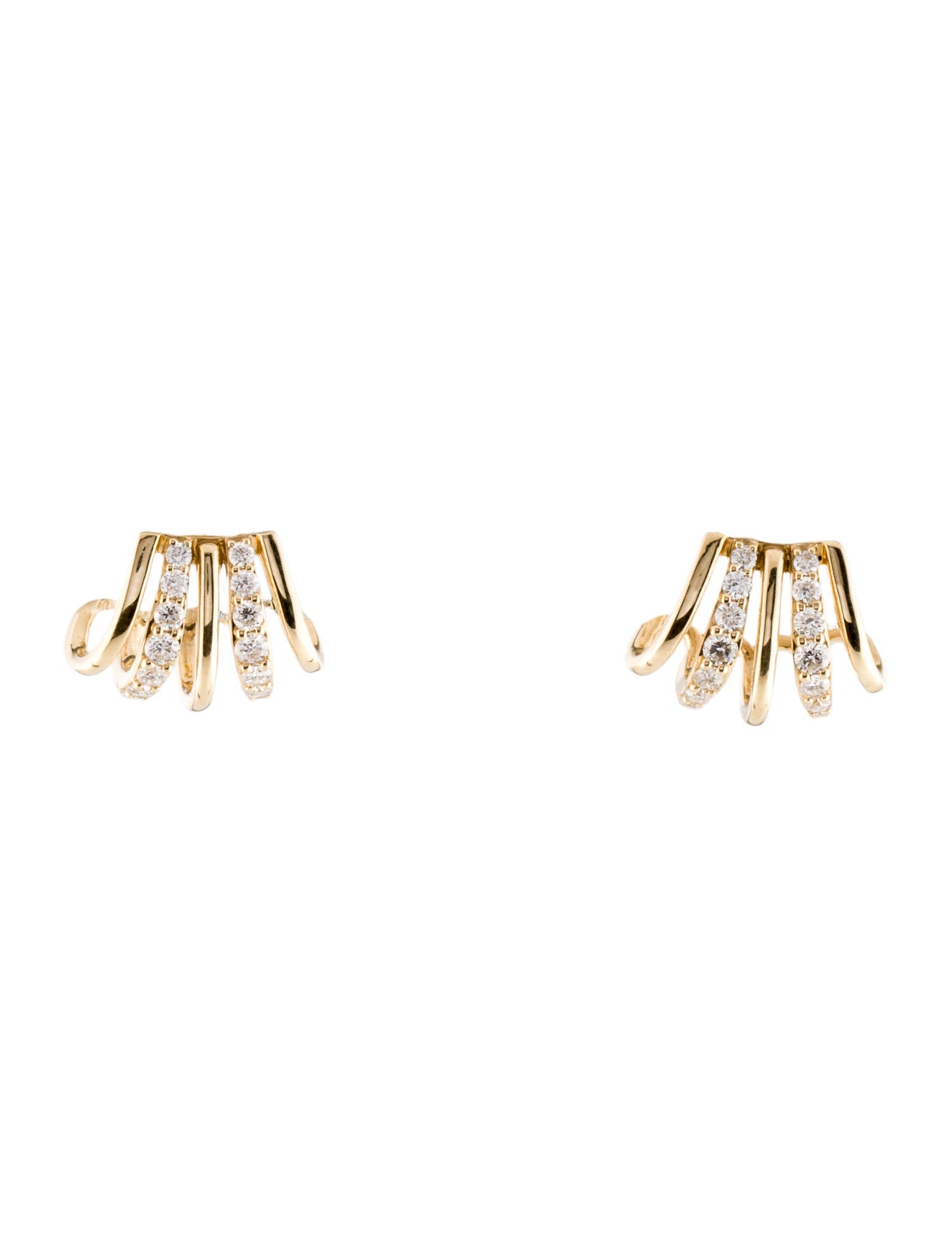 Earrings 14K Diamond Cage Stud