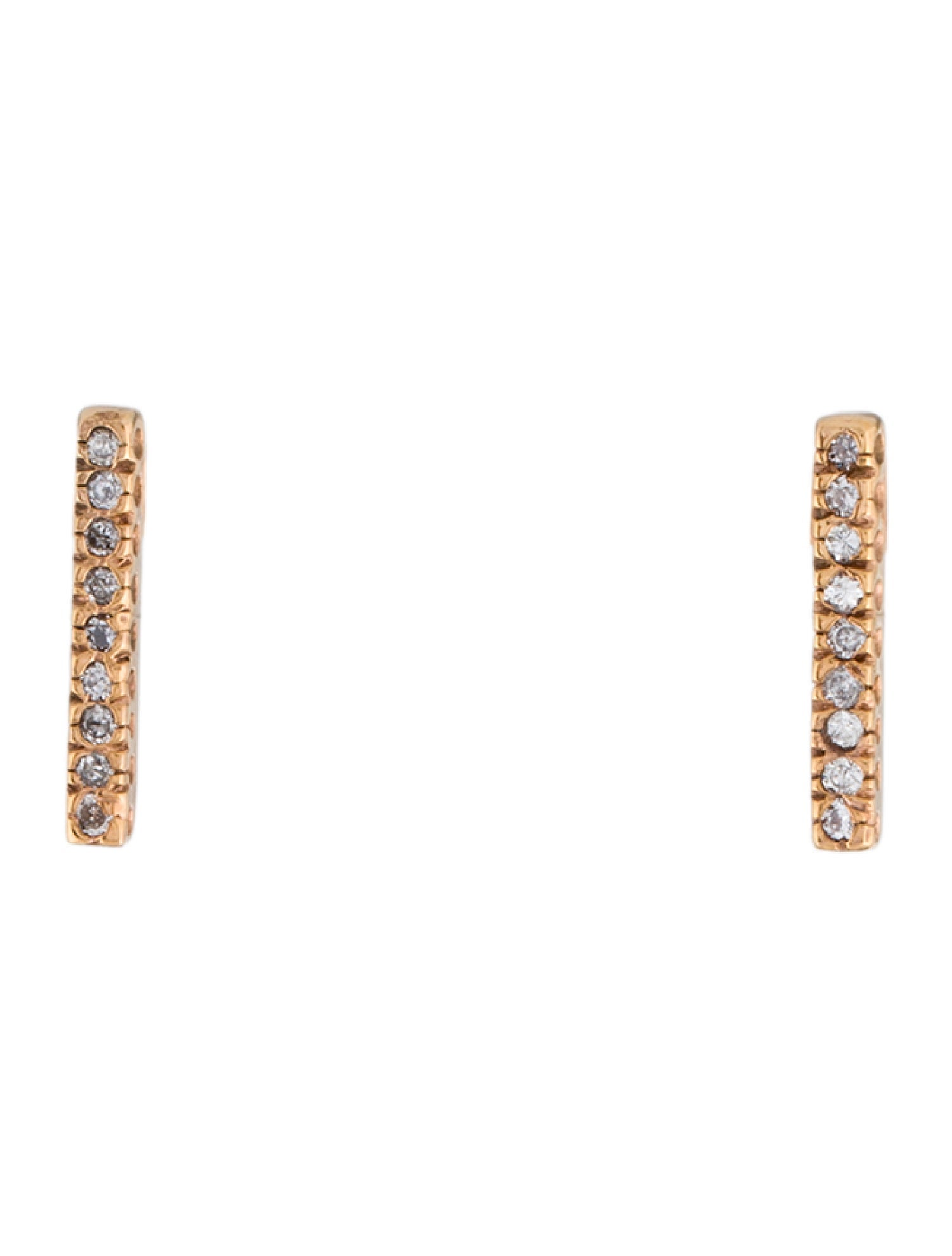 Earrings 14K Diamond Bar Drop Earrings