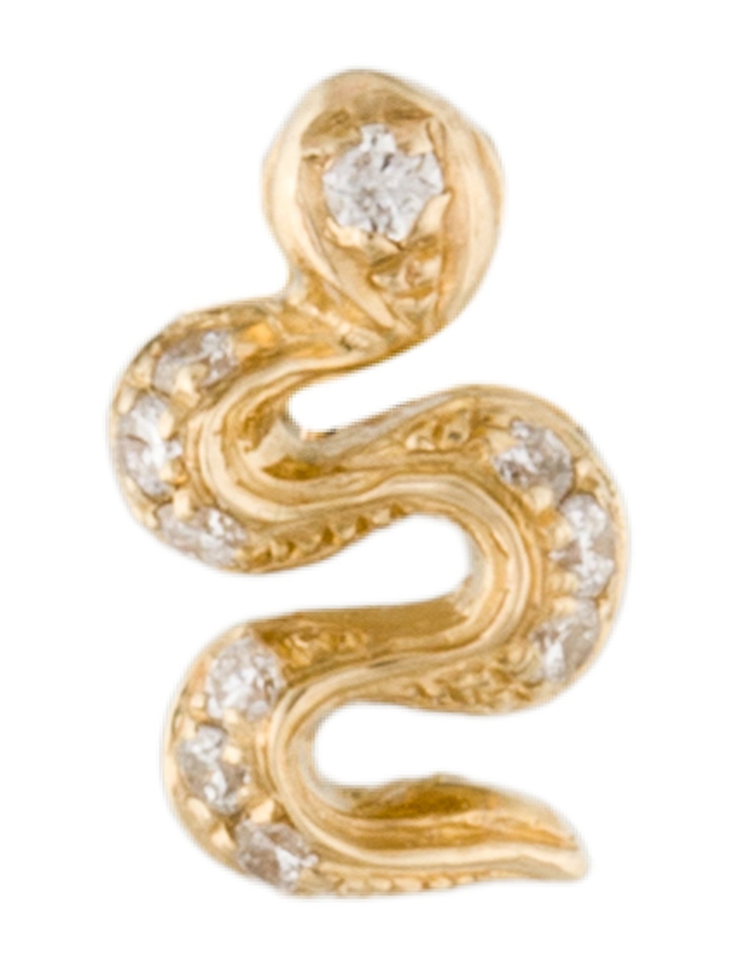 Earrings Porter Lyons 14K Diamond Snake Single Threaded Stud Earring