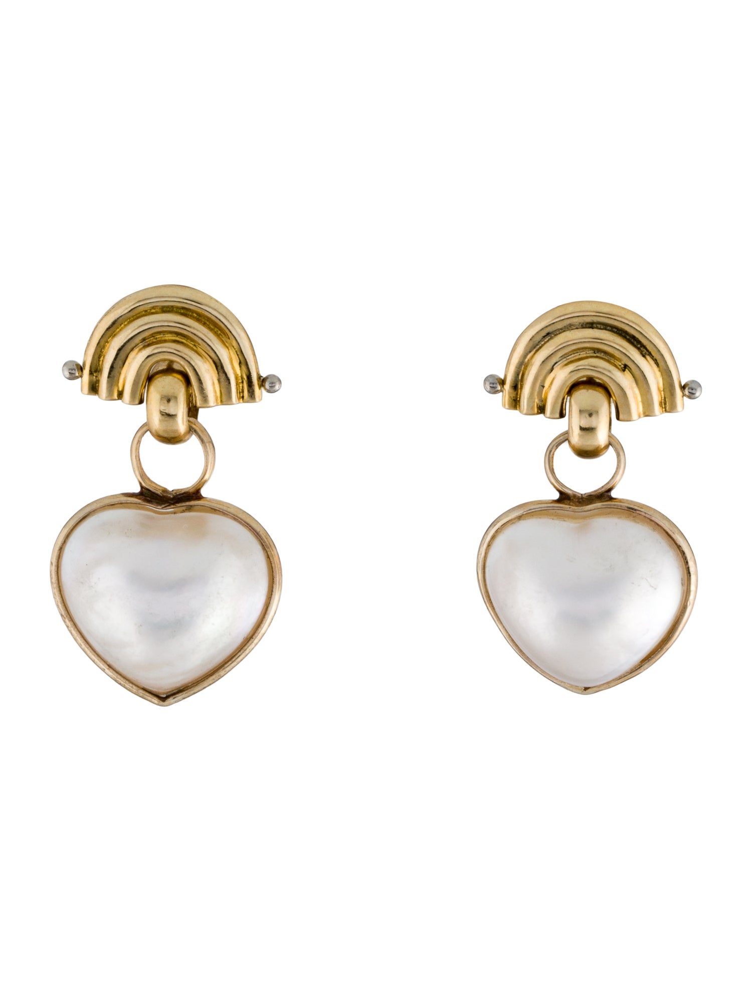 Earrings 18K Mabè Pearl Heart Drop