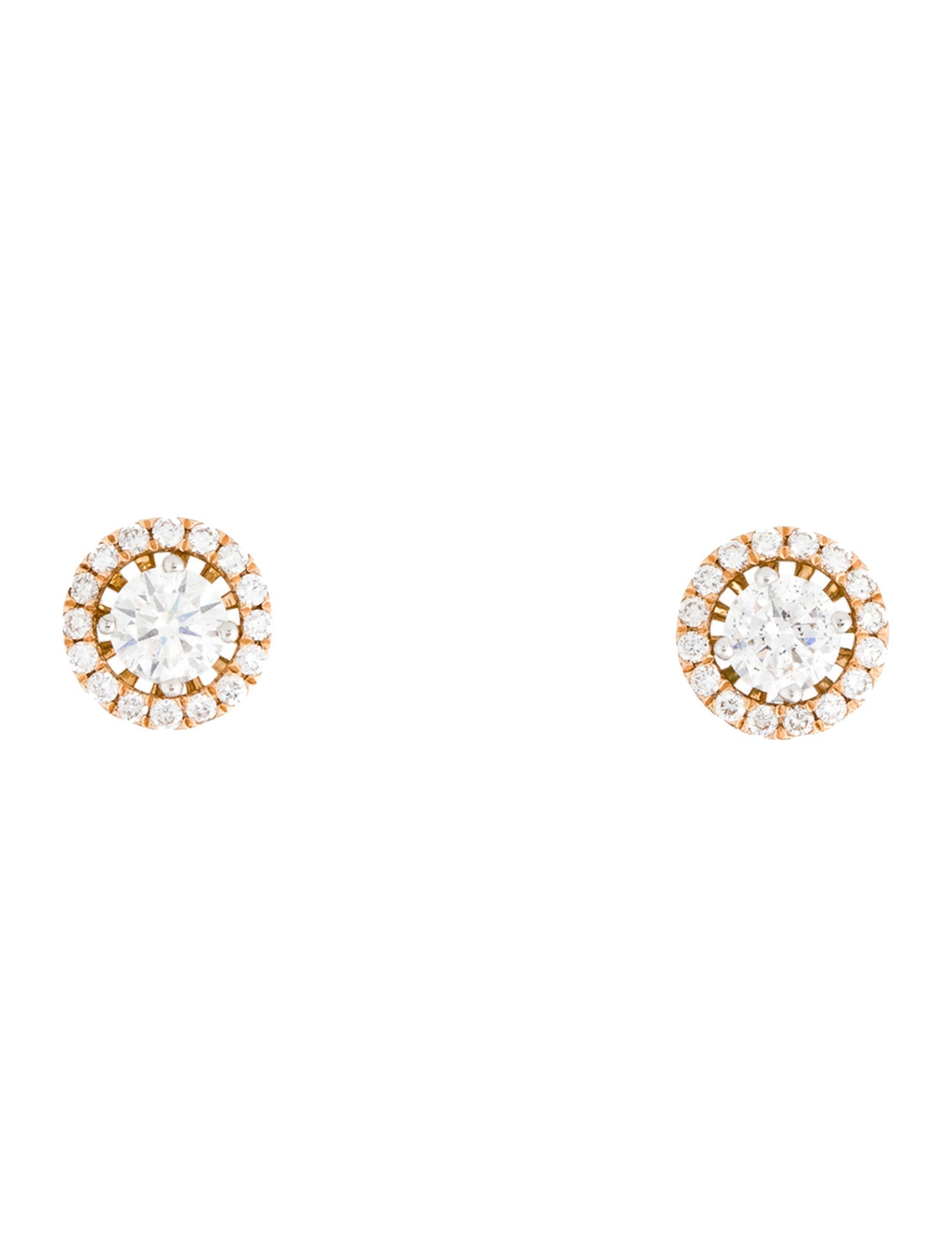 Earrings 1.32ctw Diamond Stud w/ Diamond Halo Jackets