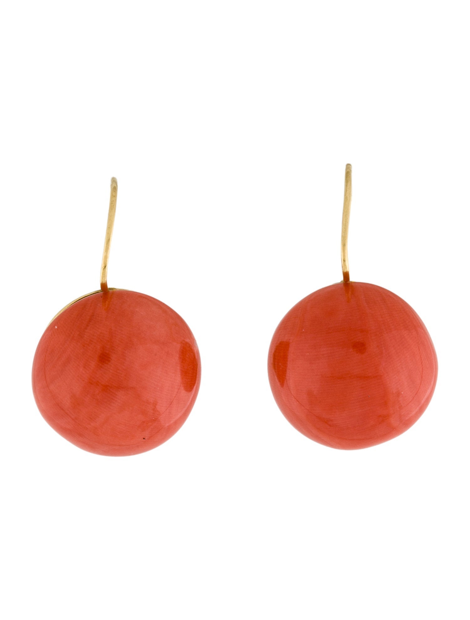 Earrings 18K Coral & Diamond Drop