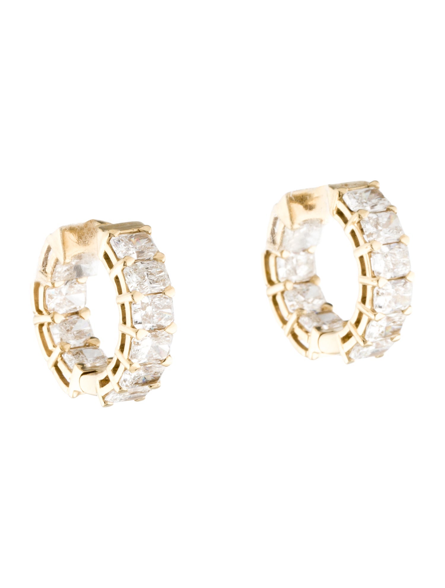 Earrings 14K 3.60ctw Lab-Grown Diamond Huggie Hoop