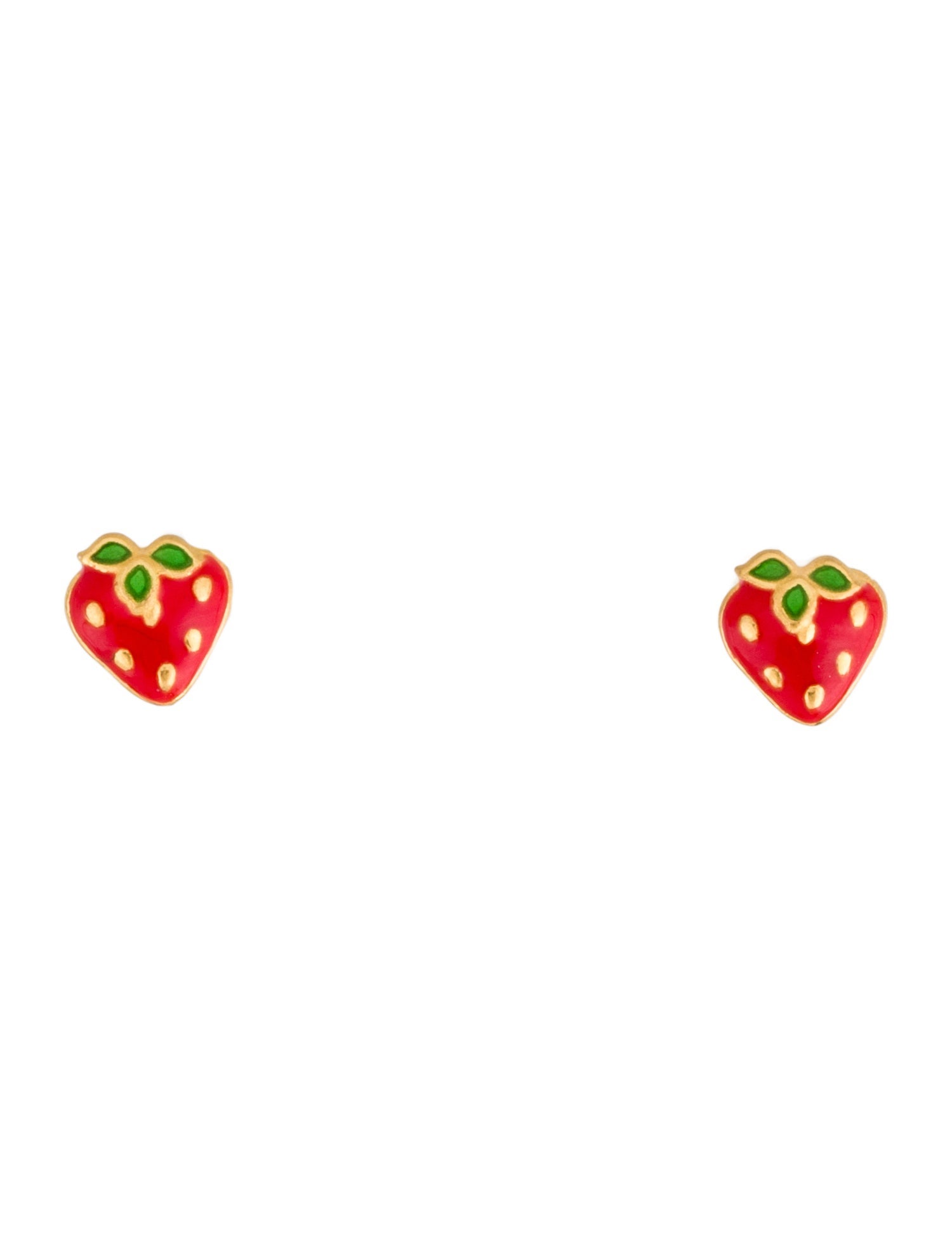 Earrings Lukfook 24K Enamel Strawberry Stud