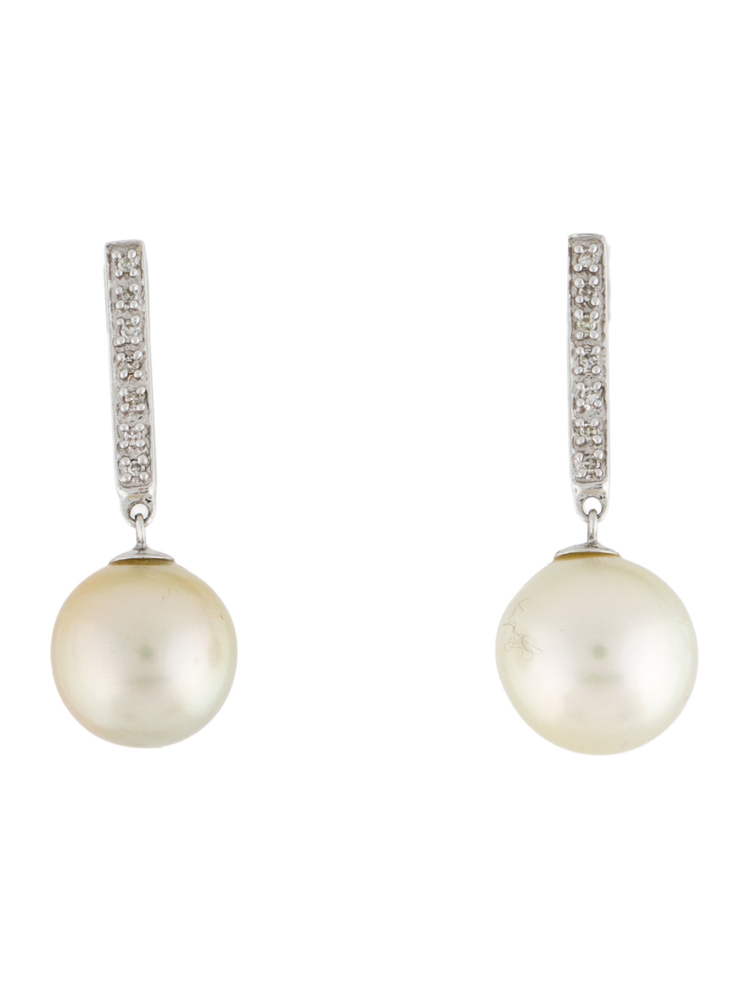 Earrings 18K Pearl & Diamond Drop