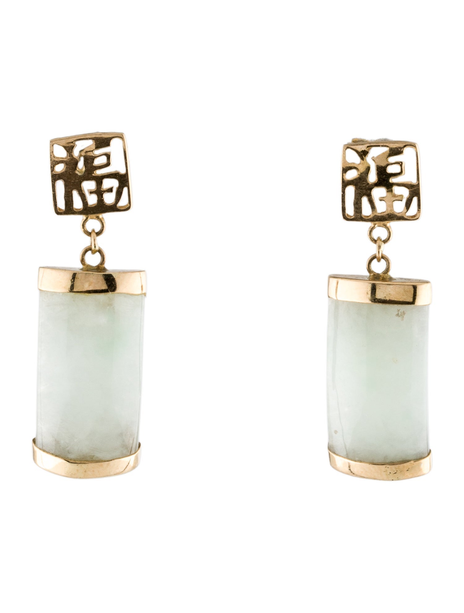 Earrings 14K Jadeite Drop