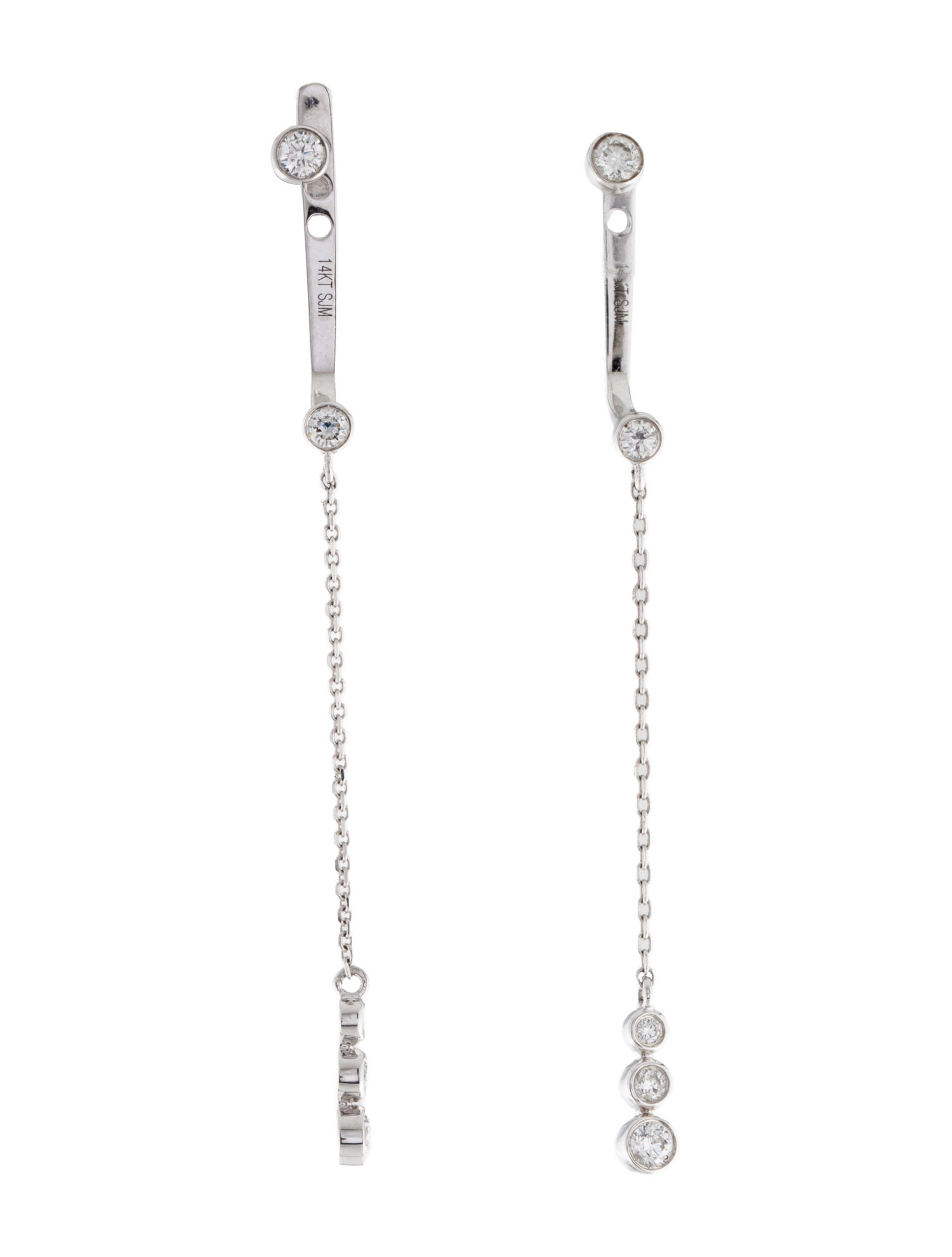 Earrings 14K Diamond Convertible Drop