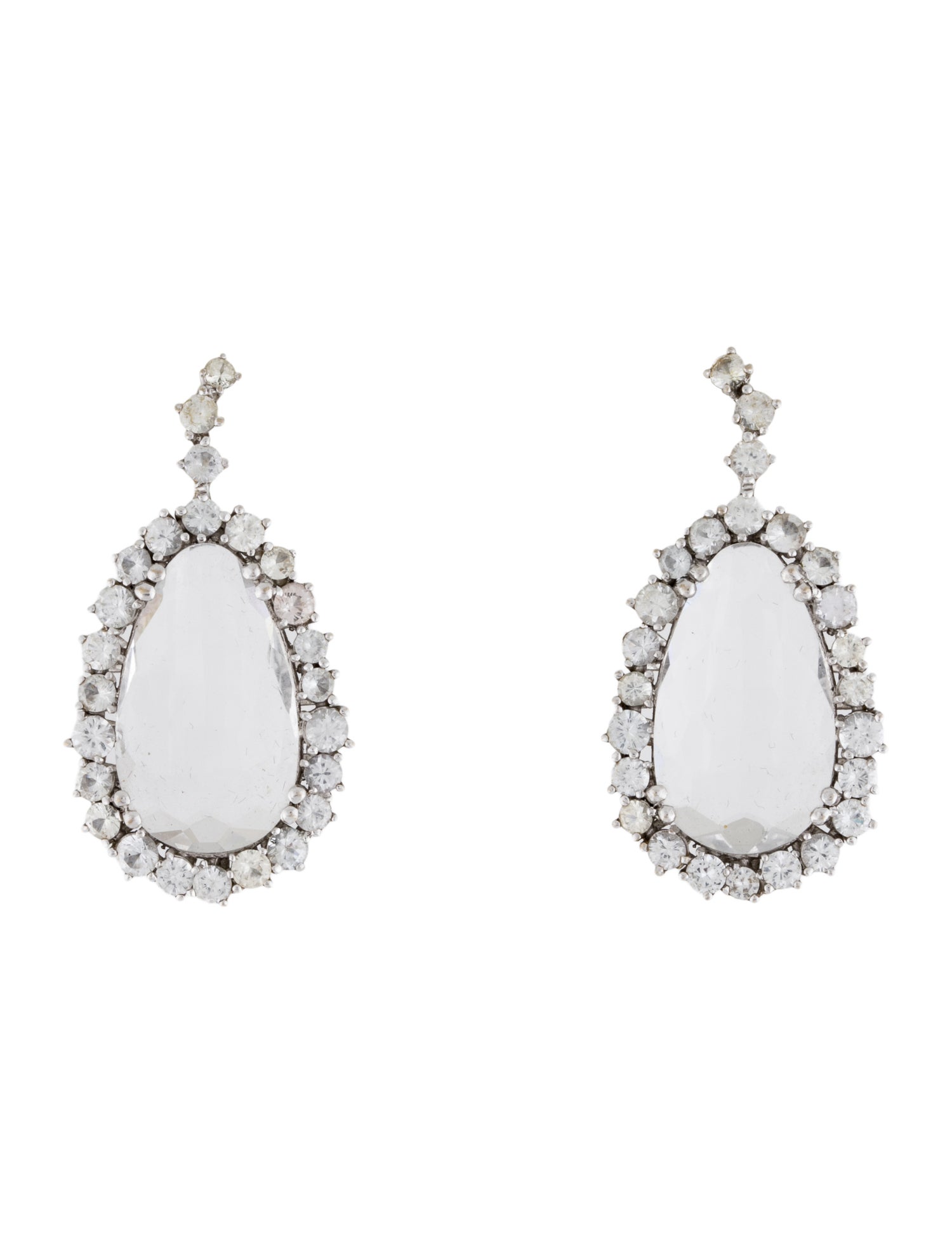 Earrings 18K Topaz & White Sapphire Drop