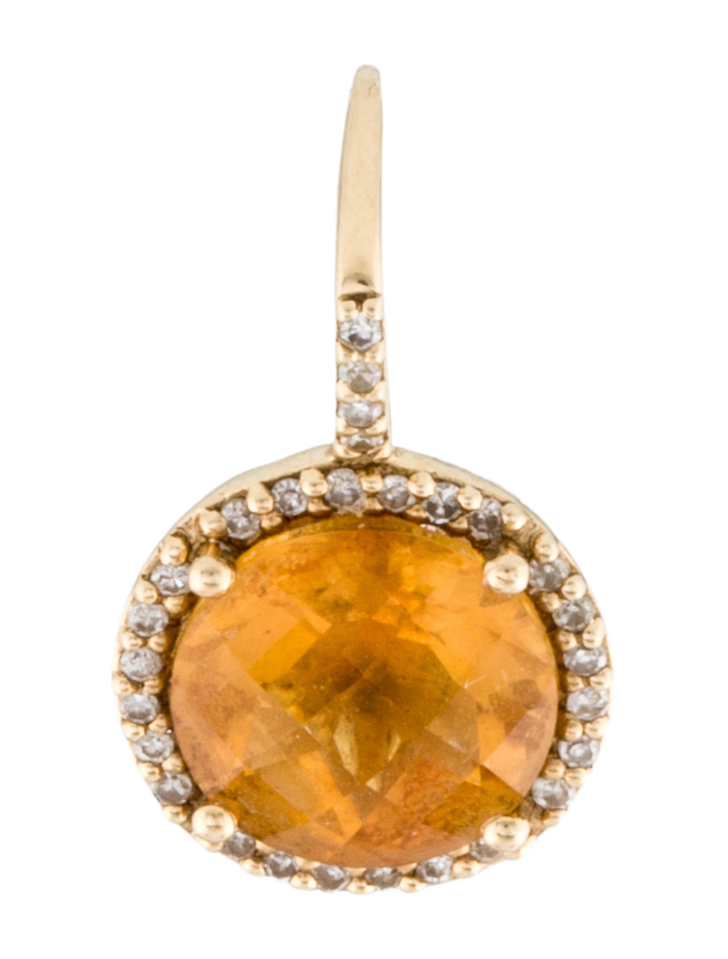 Earrings 14K Citrine & Diamond Single Drop Earring