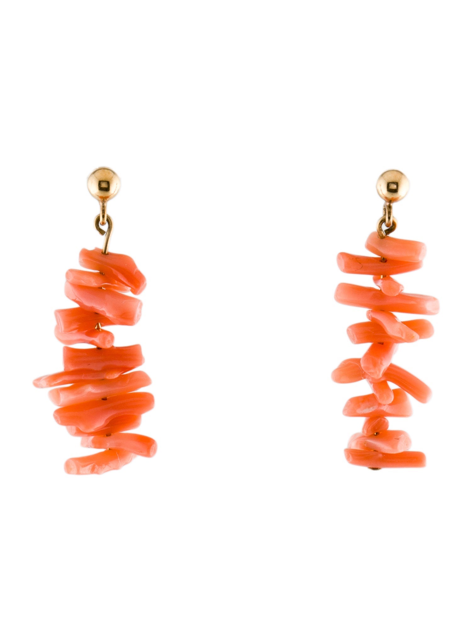 Earrings 14K Coral Drop Earrings