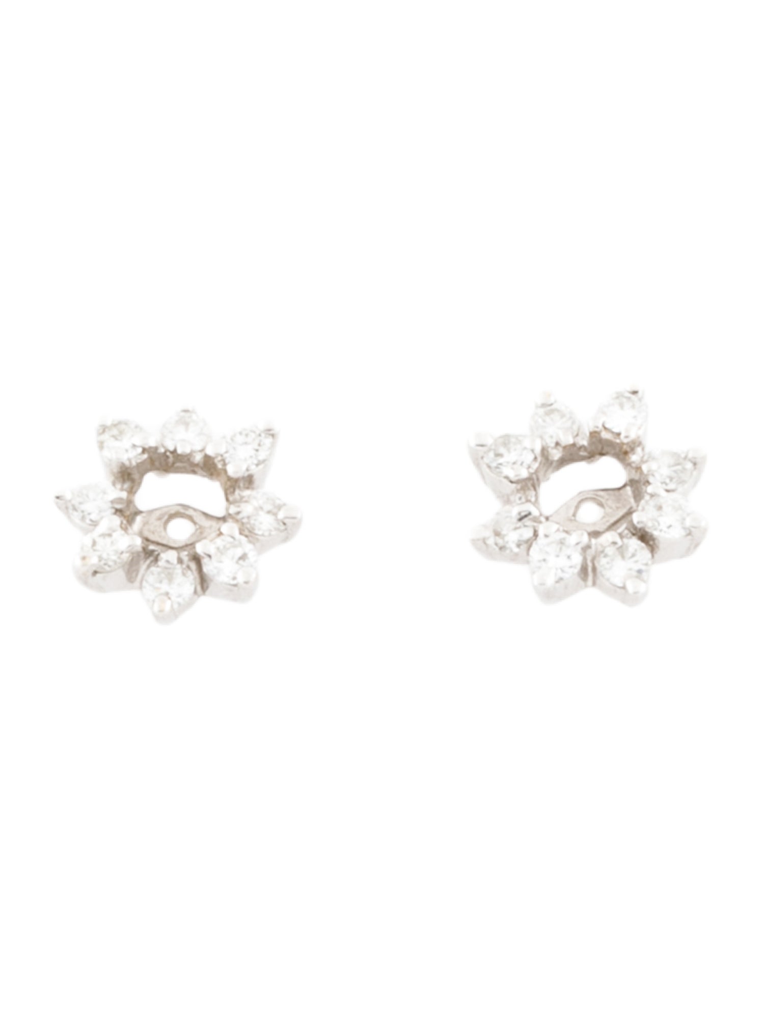 Earrings 14K Diamond Cluster Ear Jackets
