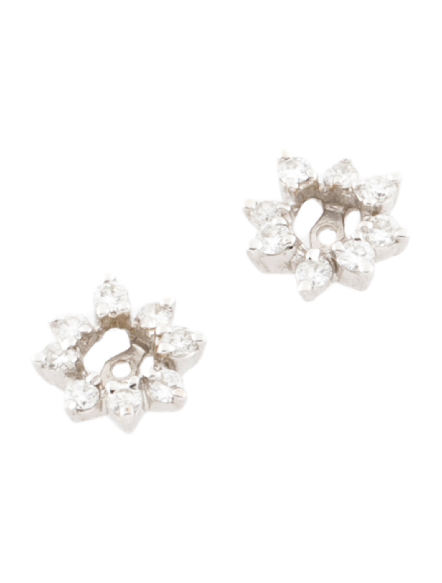 Earrings 14K Diamond Cluster Ear Jackets