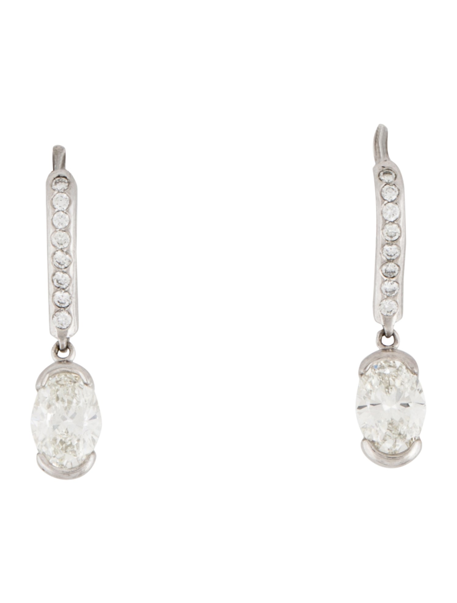 Earrings Platinum 1.74ctw Diamond Drop