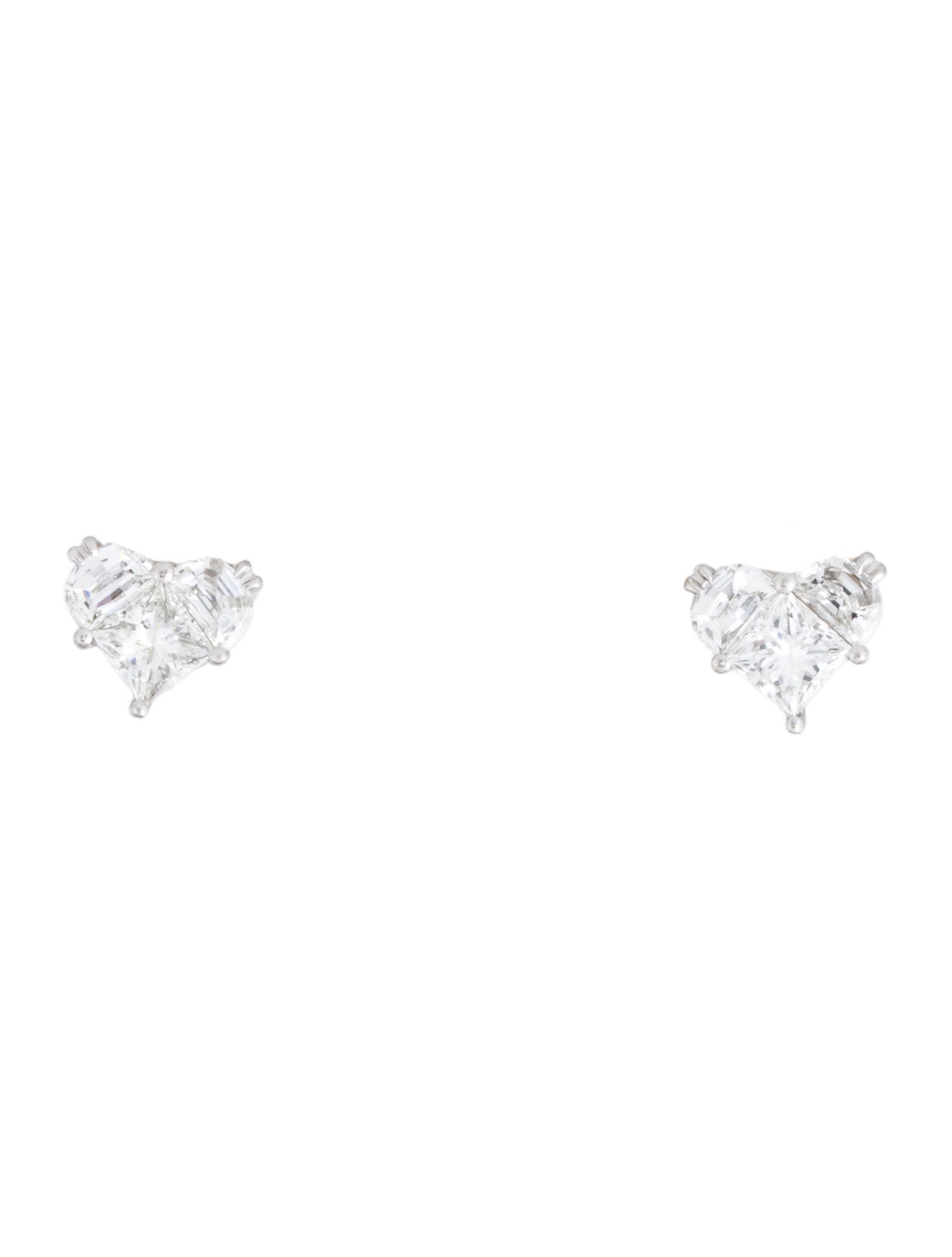 Earrings 18K 1.52 Diamond Heart Stud