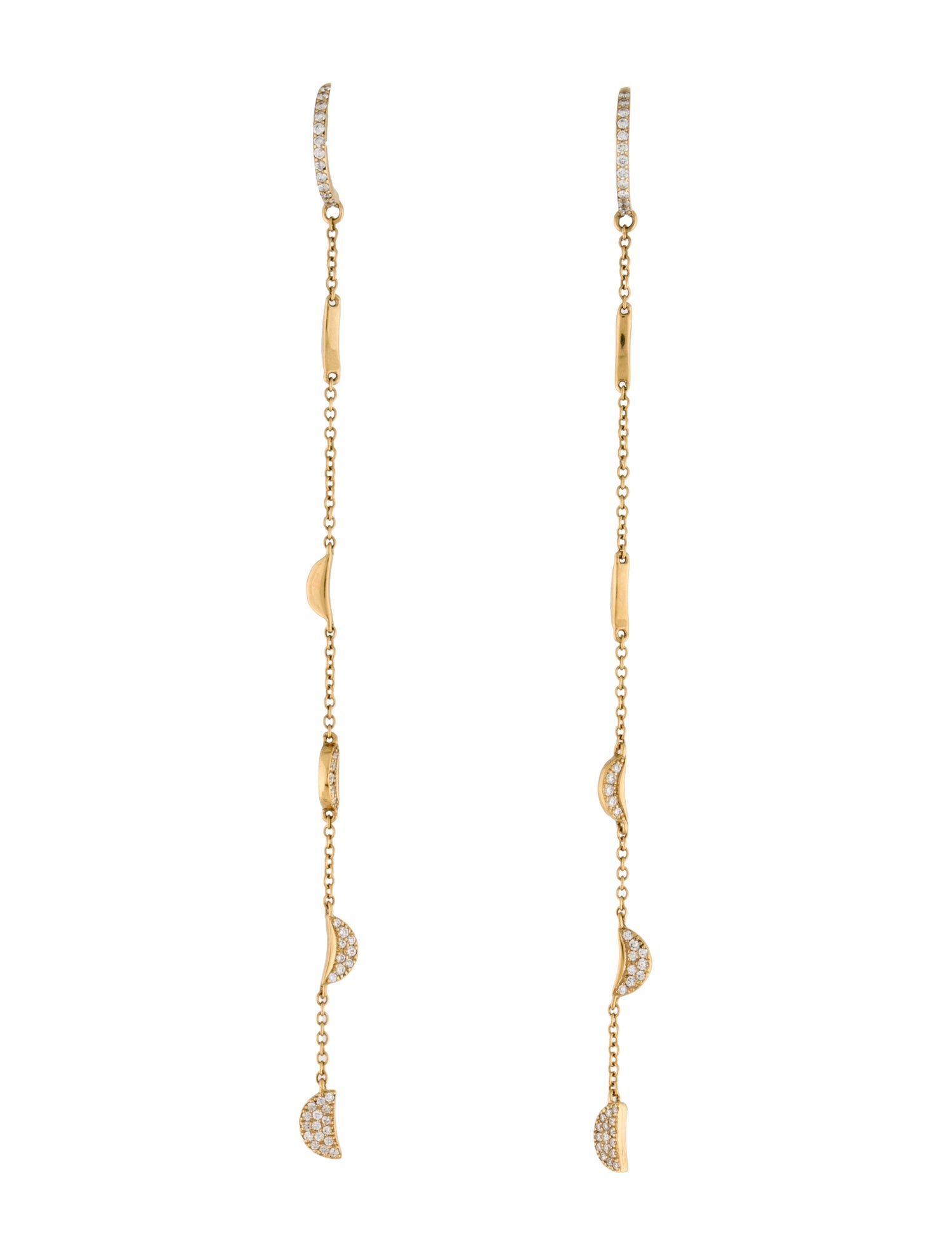 Earrings 14K Diamond Moon Drop