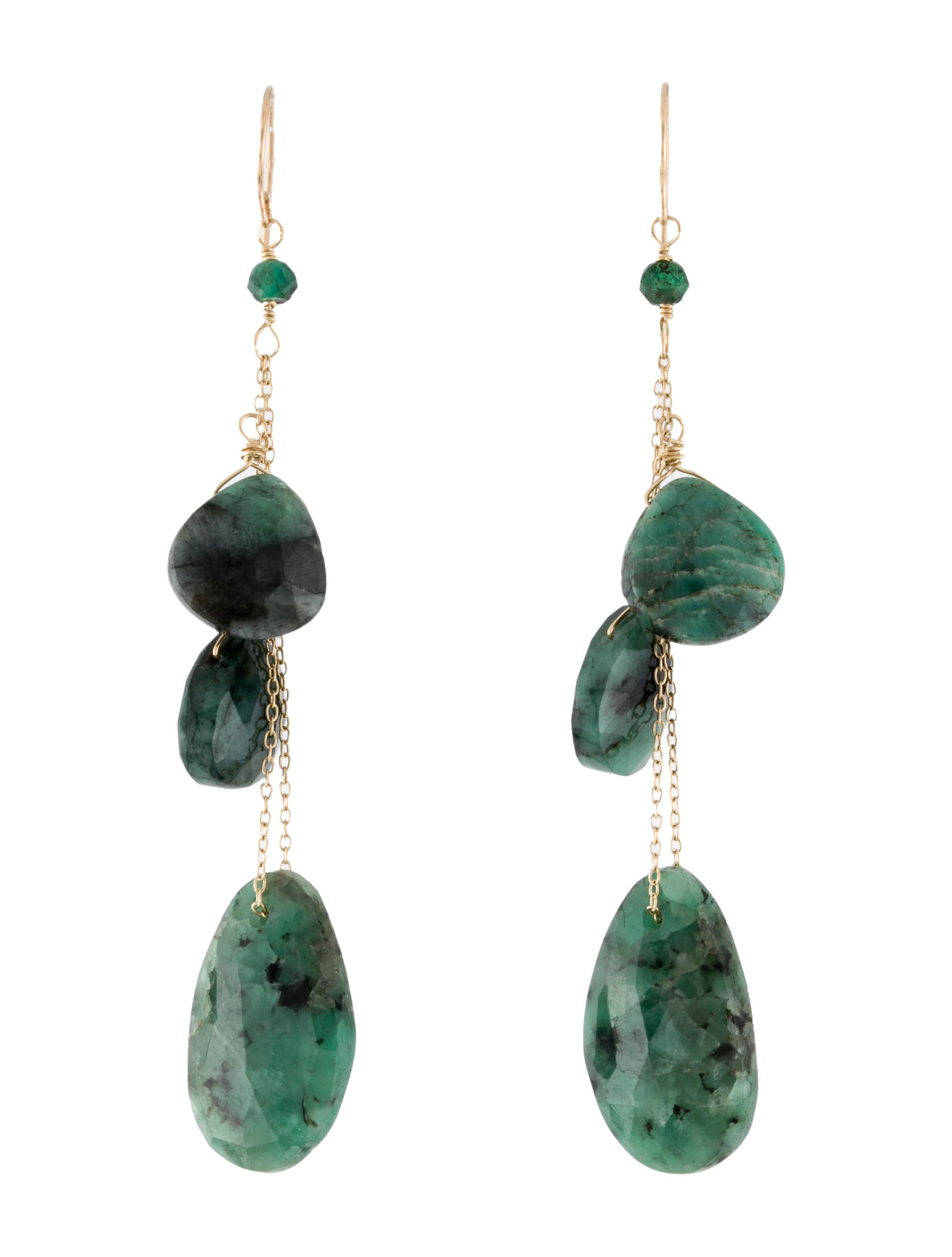 Earrings 14K Emerald Drop