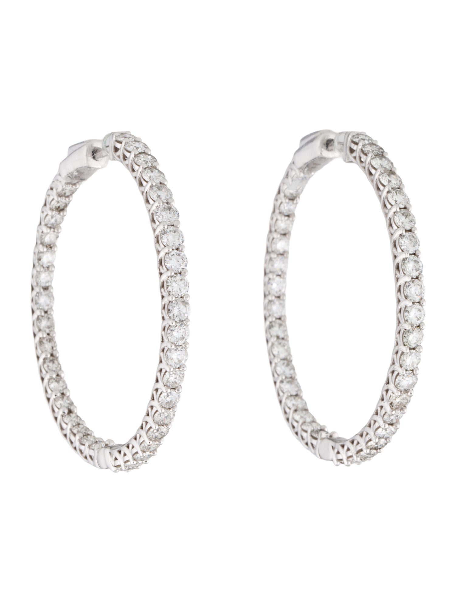 Earrings 14K 4.00ctw Diamond Inside Out Hoop