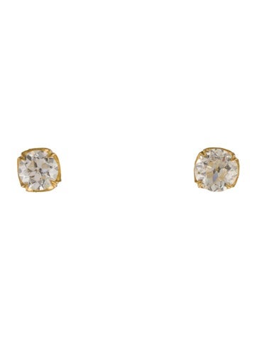 Pre-owned Earrings 18k 1.50ctw Diamond Stud  In Multi