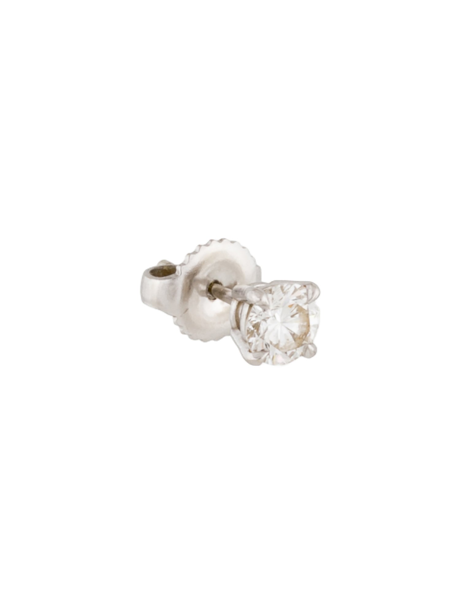 14K Diamond Solitaire Single Stud Earring