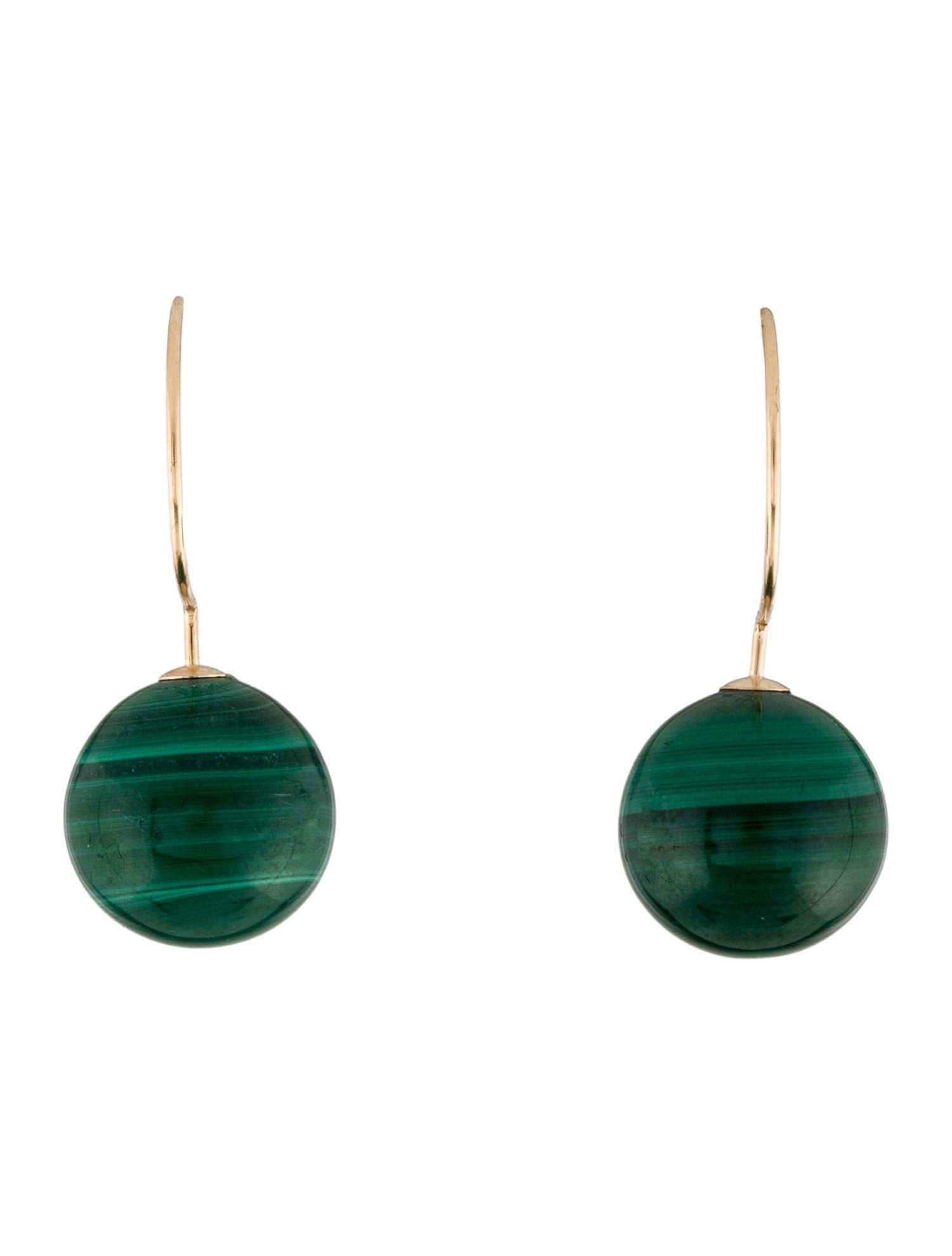 Earrings 14K Malachite Drop