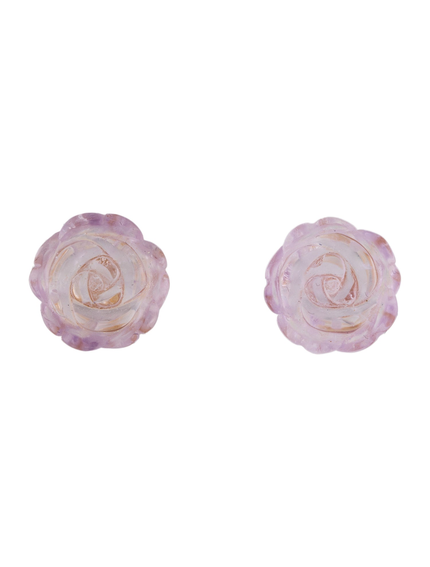 Earrings 18K Amethyst Rose Stud