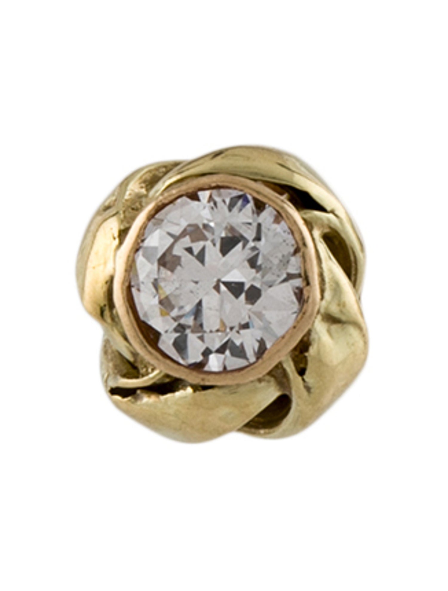 Earrings 14K Diamond Twist Single Stud Earring