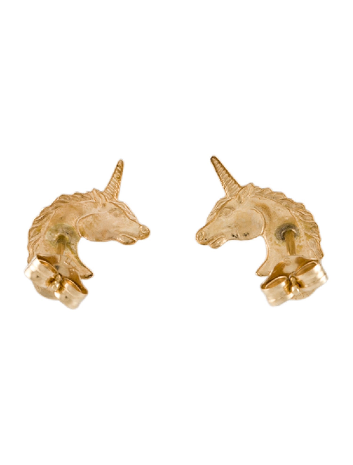 14K Unicorn Stud Earrings