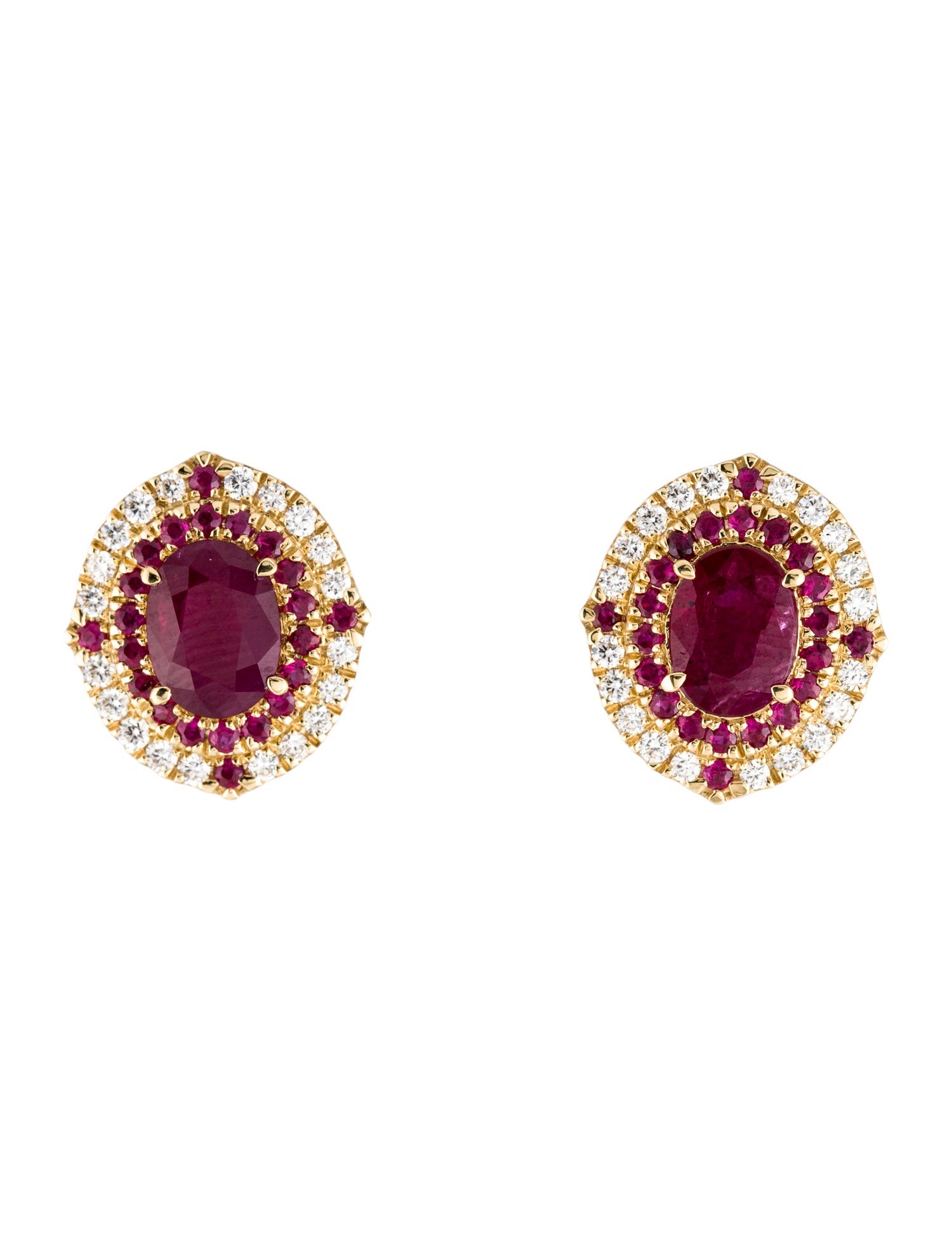 Earrings 18K 3.04ctw Ruby & Diamond Stud Earrings