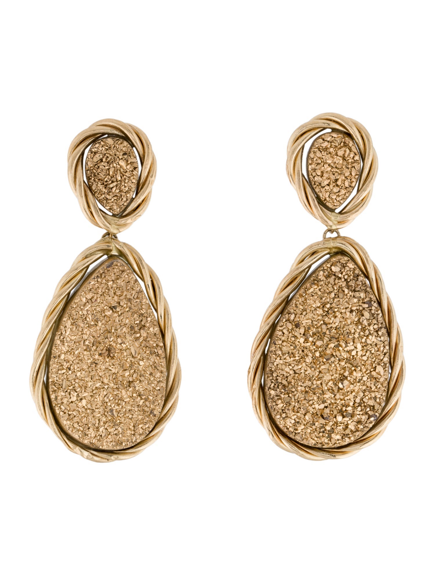 Earrings 14K Coated Druzy Drop Earrings