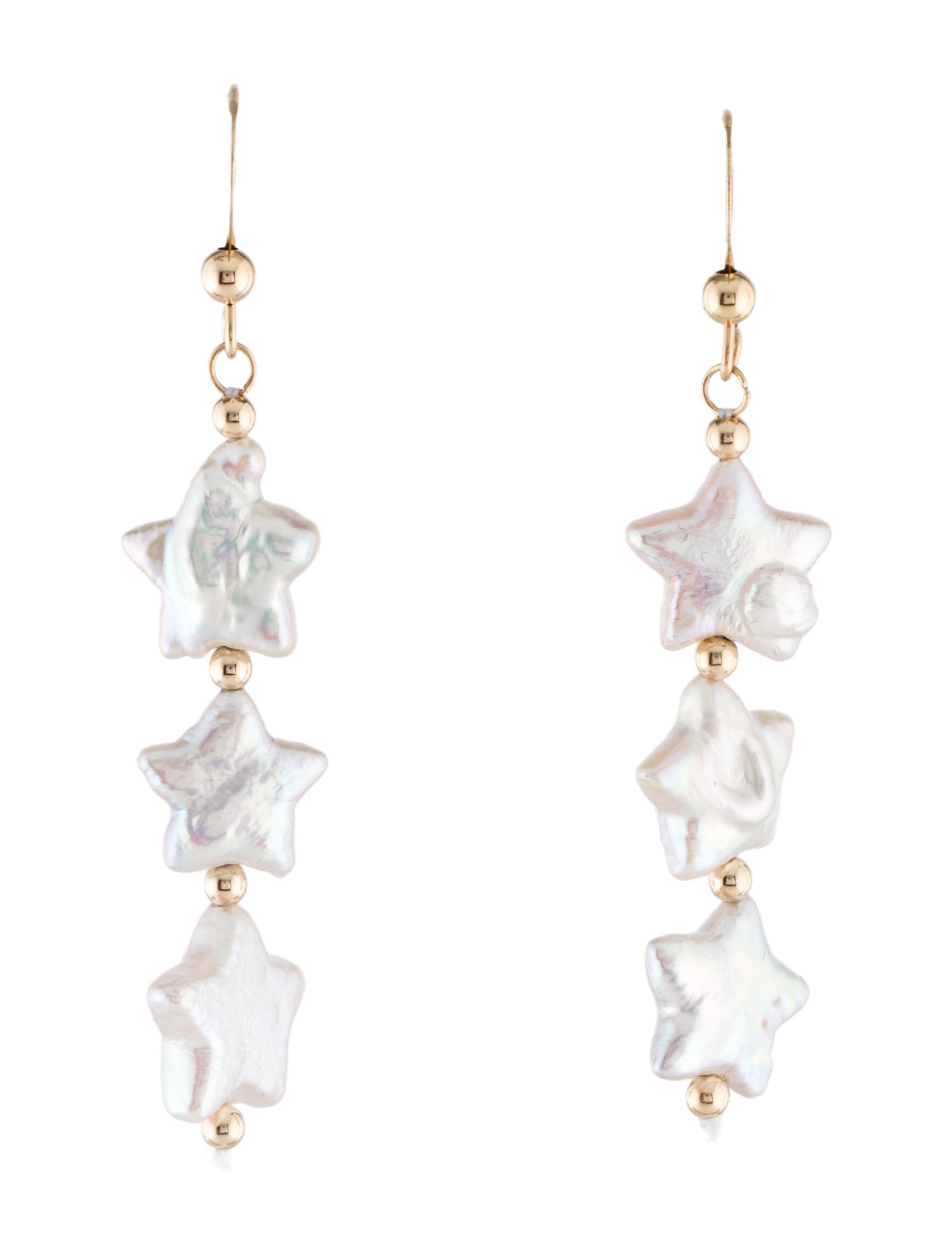 Earrings 14K Pearl Star Drop
