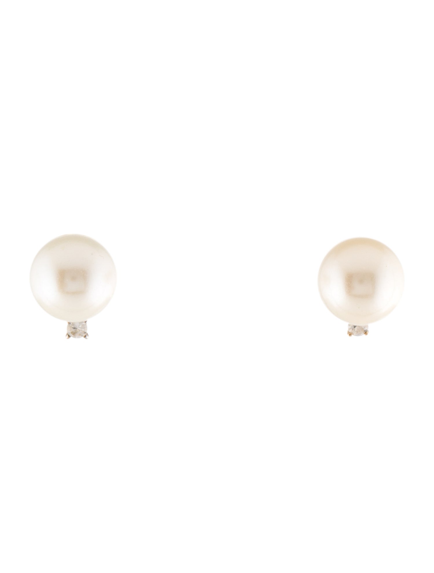 Earrings 14K Pearl & Diamond Stud