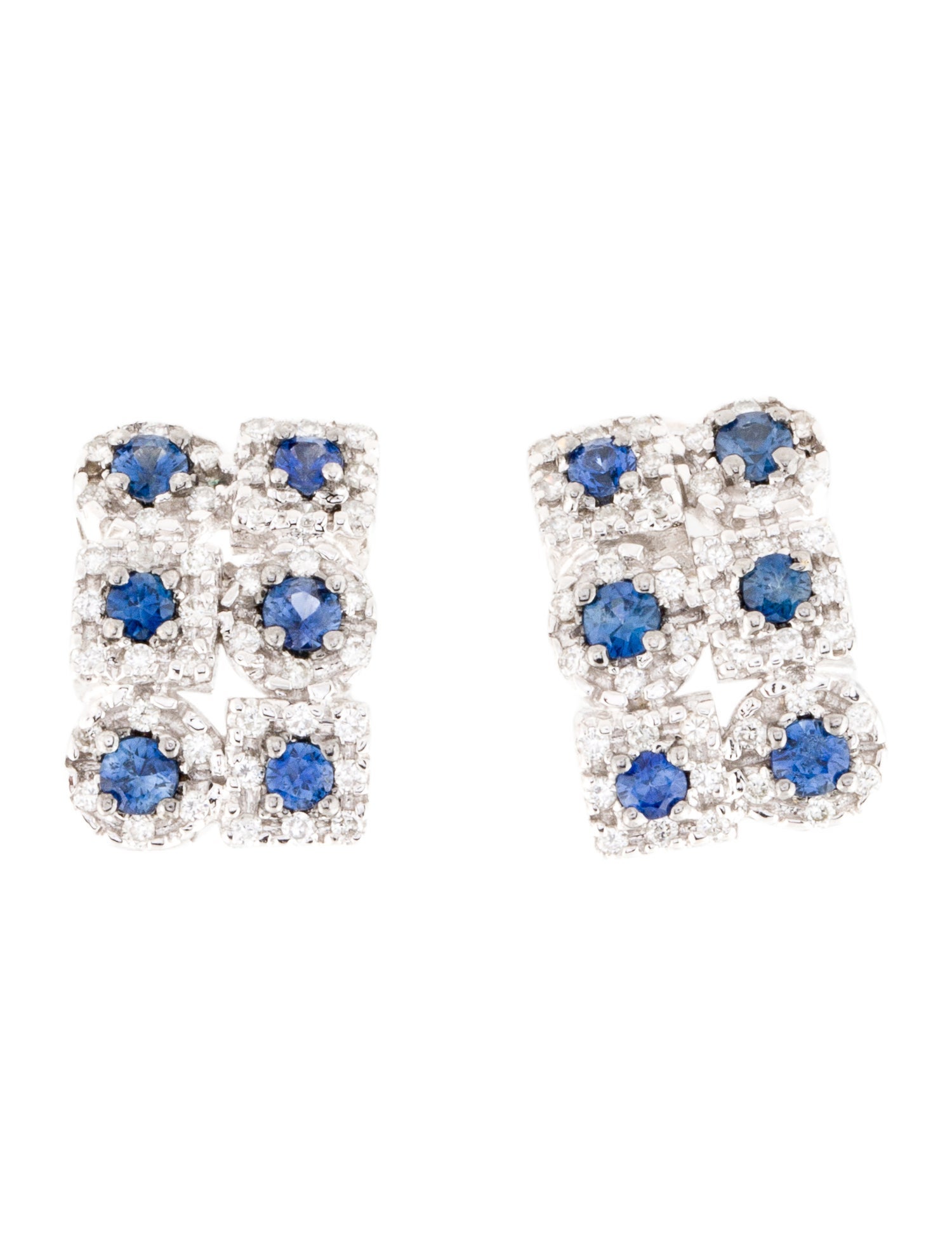 Earrings 14K Sapphire & Diamond Earclip