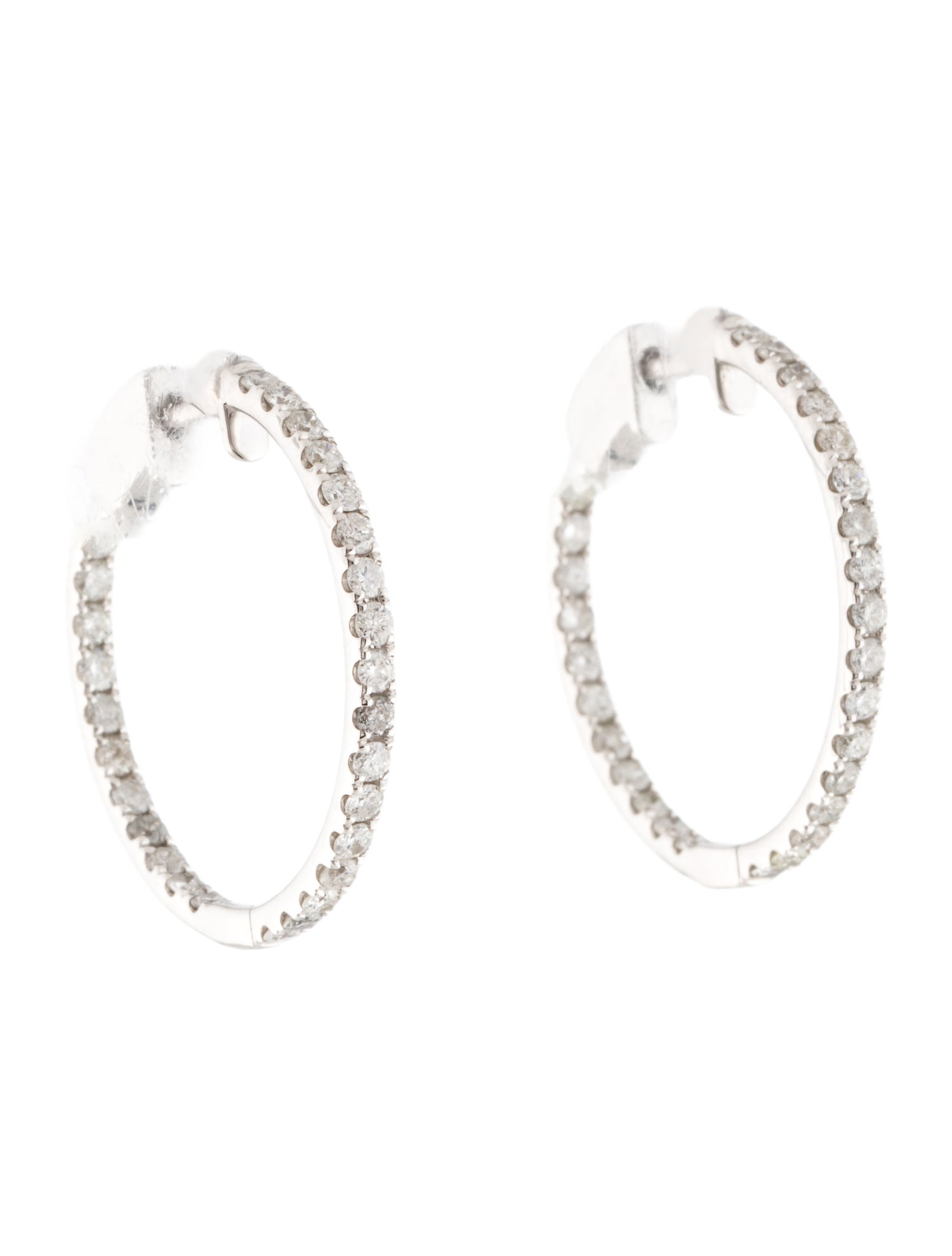 Earrings 14K 1.30ctw Diamond Inside-Out Hoop