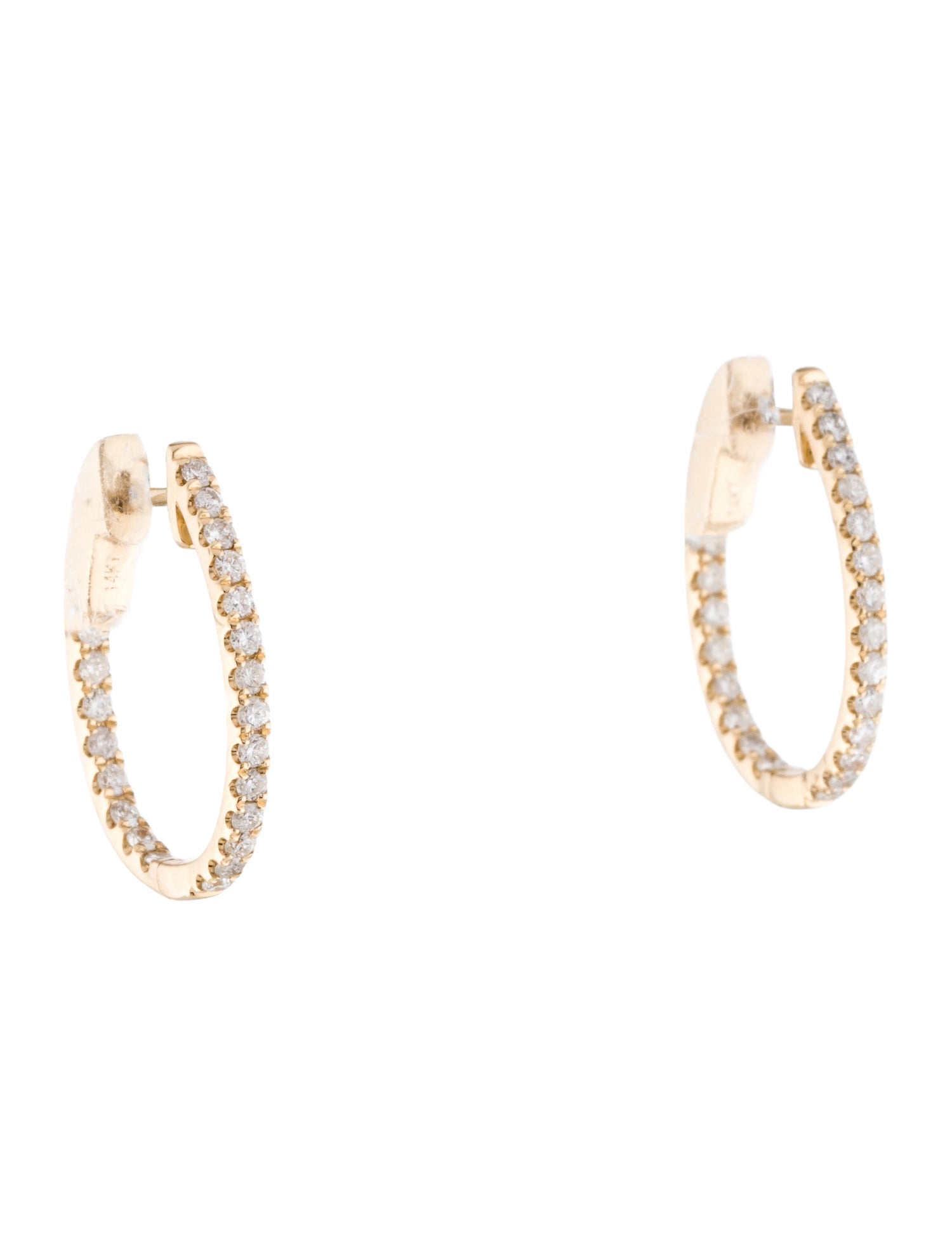 Earrings 14K Diamond Petite Inside-Out Hoop