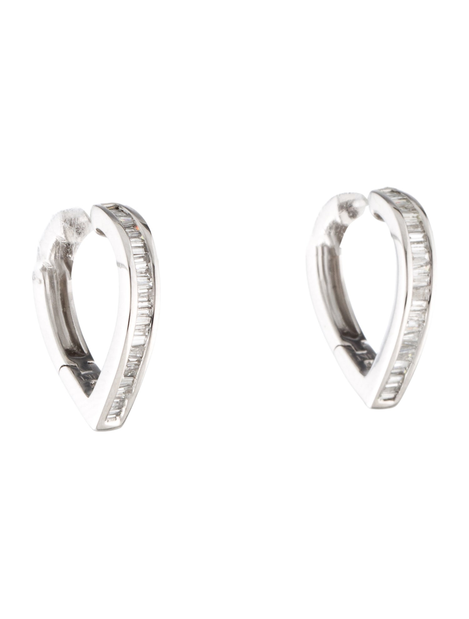 Earrings 14K Diamond Heart Hoop