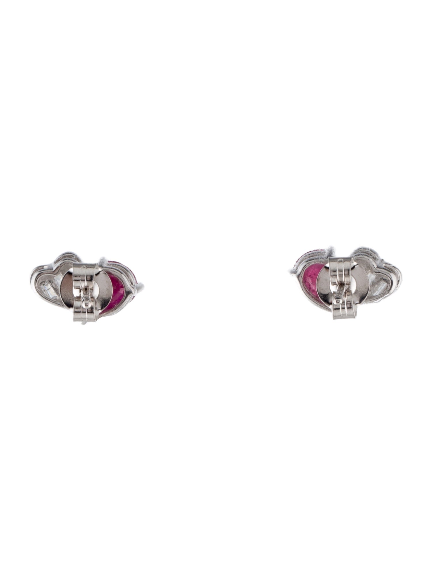 14K Ruby & Diamond Stud Earrings