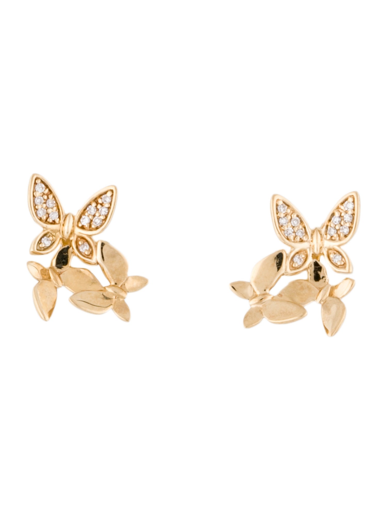 Earrings 14K Diamond Butterfly Stud