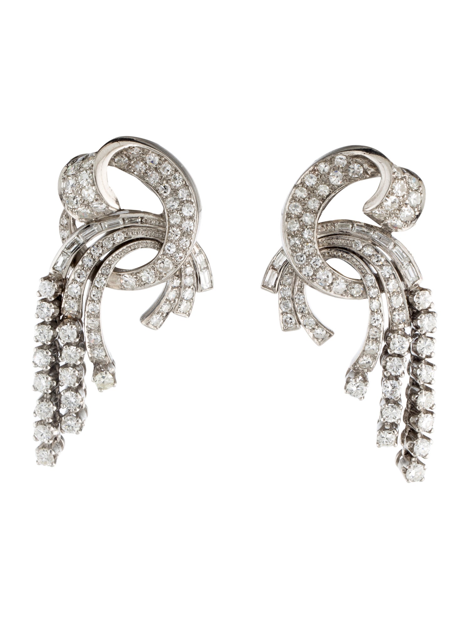 Earrings 14K 3.54ctw Diamond Drop Earclips