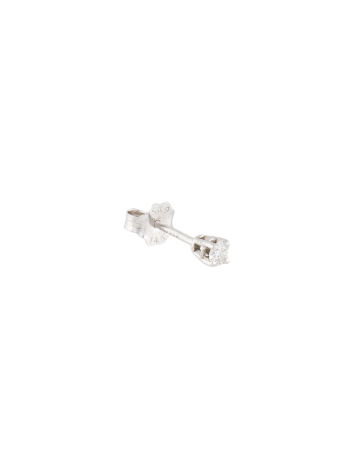 14K Diamond Single Stud Earring