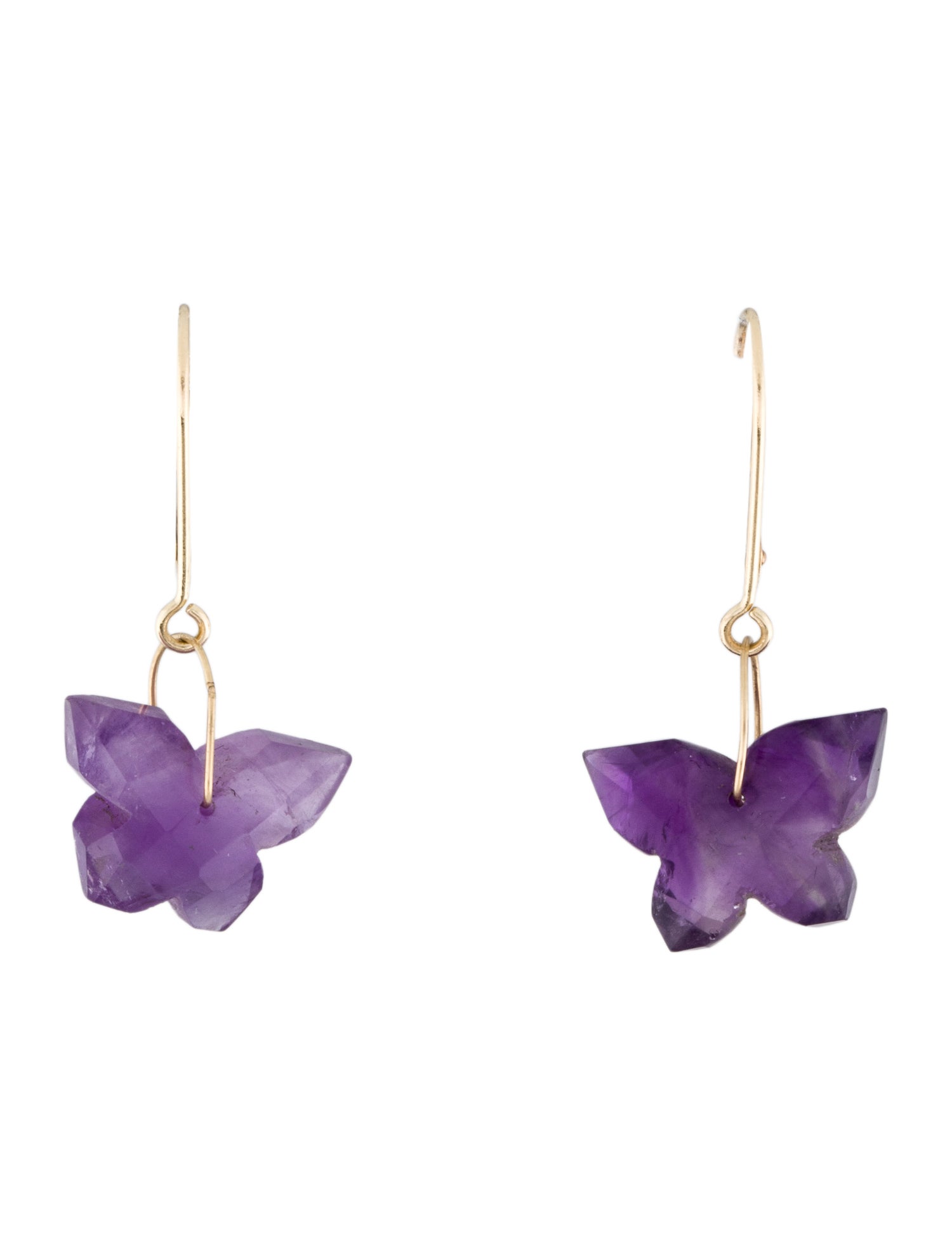 Earrings 14K Amethyst Butterfly Drop